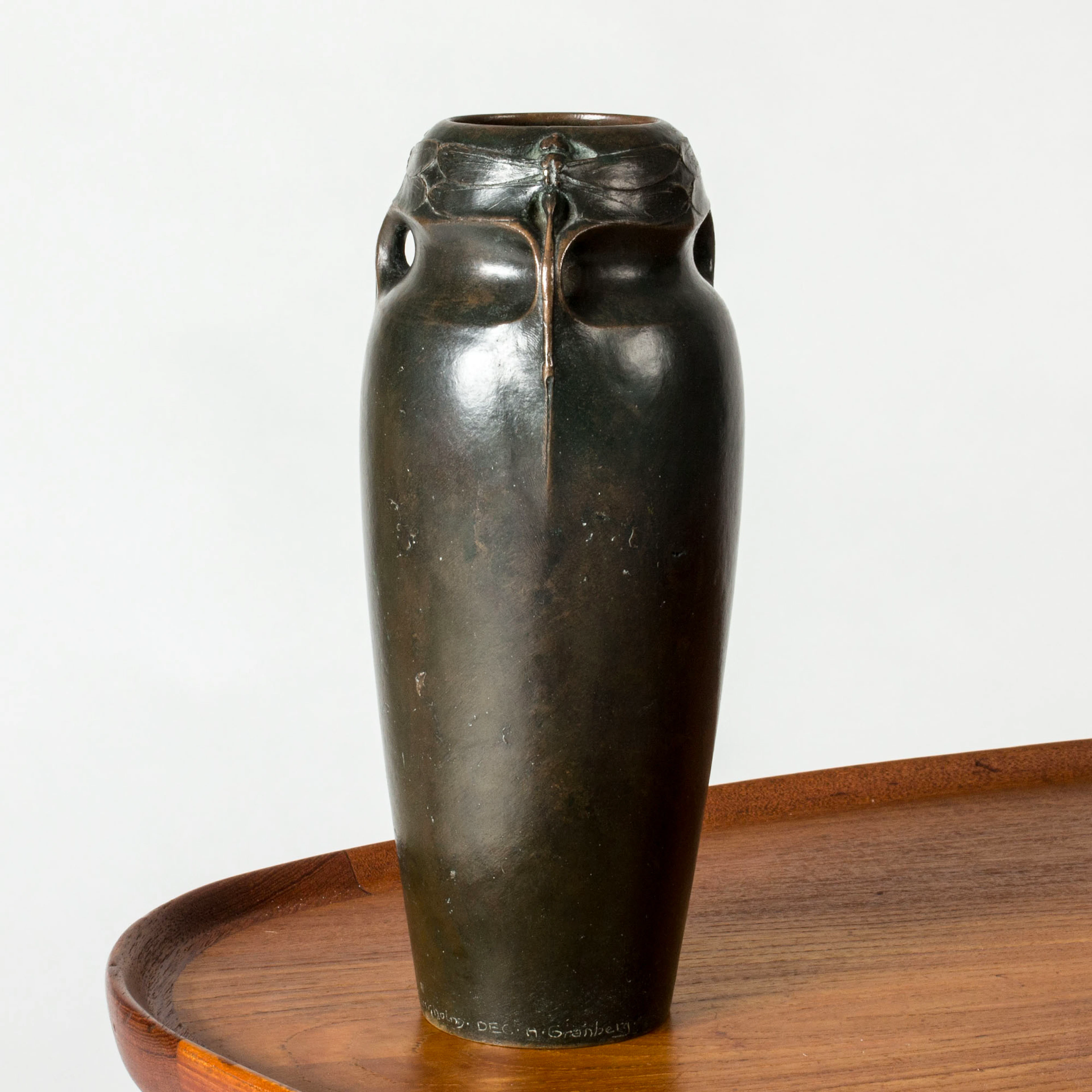 Art Noveau bronze vase from Hugo Elmqvist
