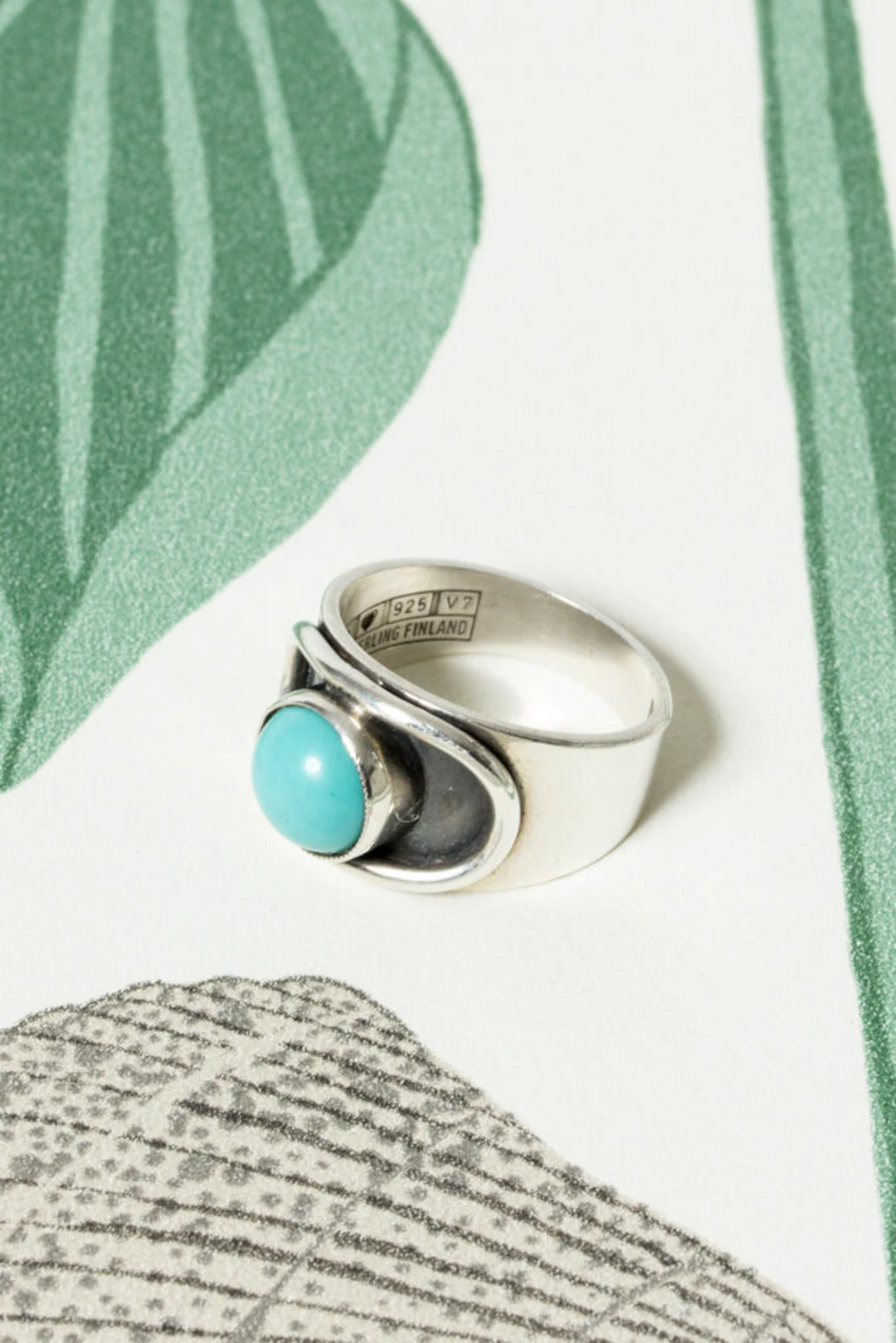Silver and turquoise ring from Erik Granit