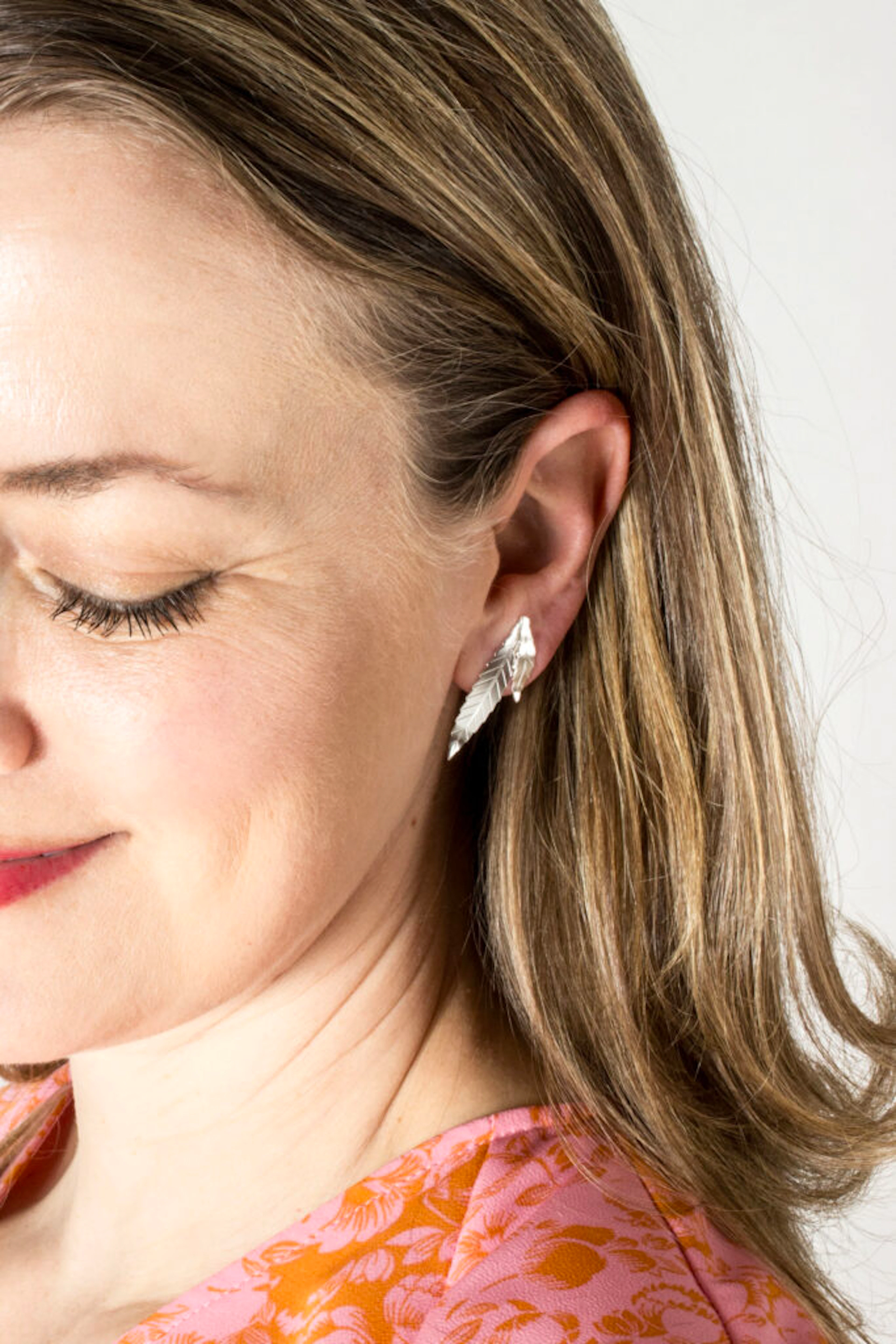 Modernist silver earrings by Gertrud Engel