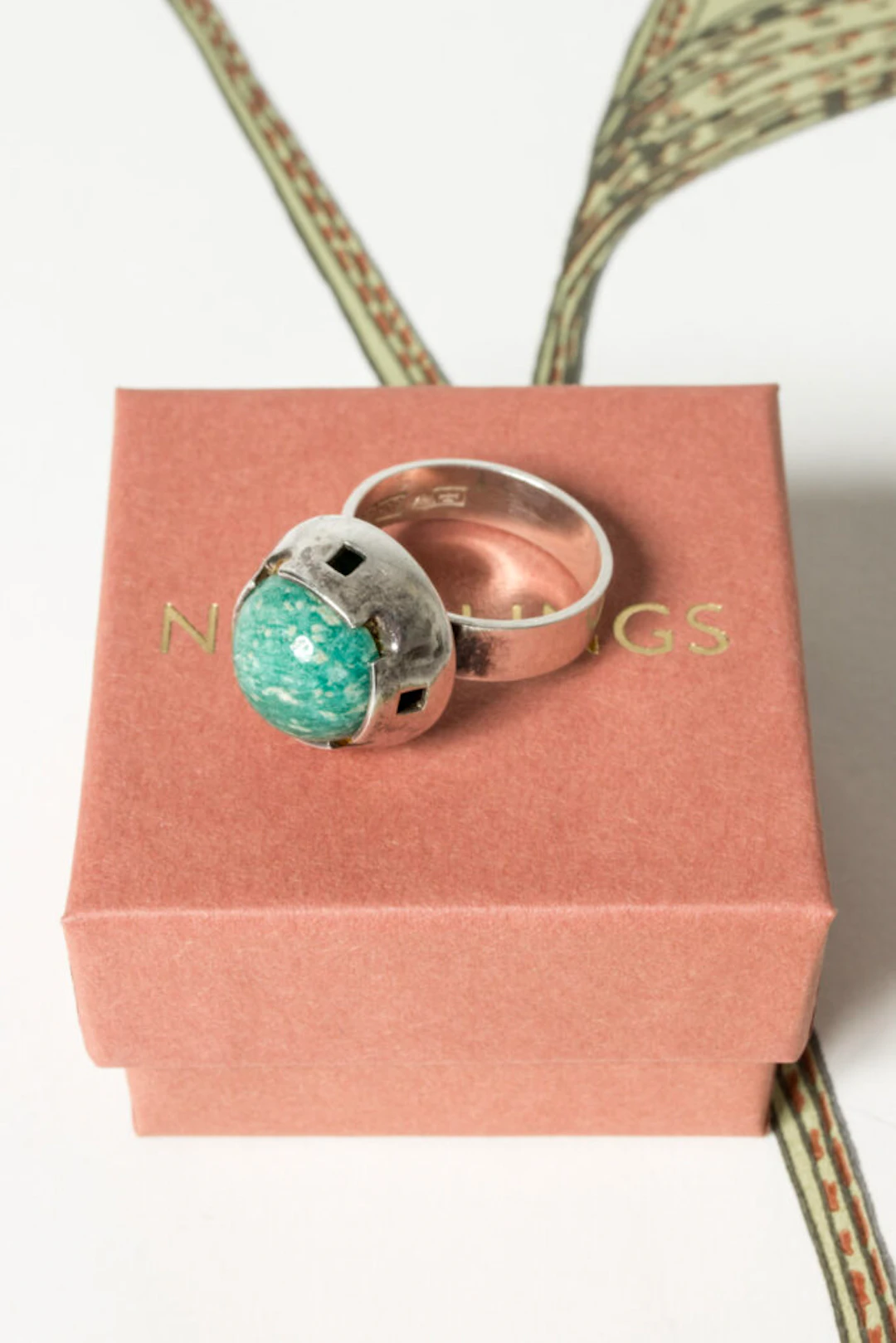 Vintage Silver and amazonite quartz ring by Martti Viikinniemi