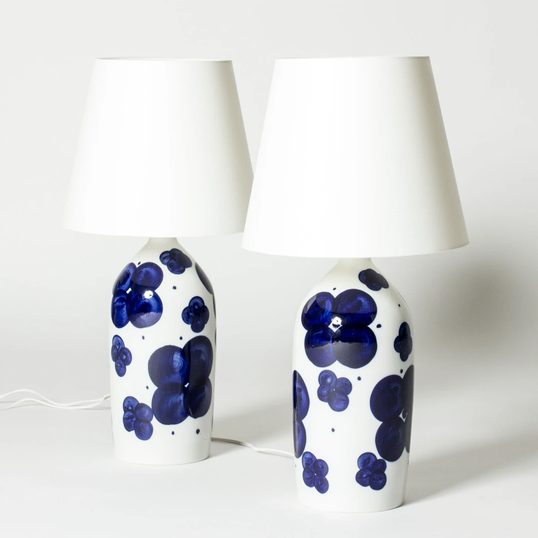 Porcelain Table Lamps by Sylvia Leuchovius