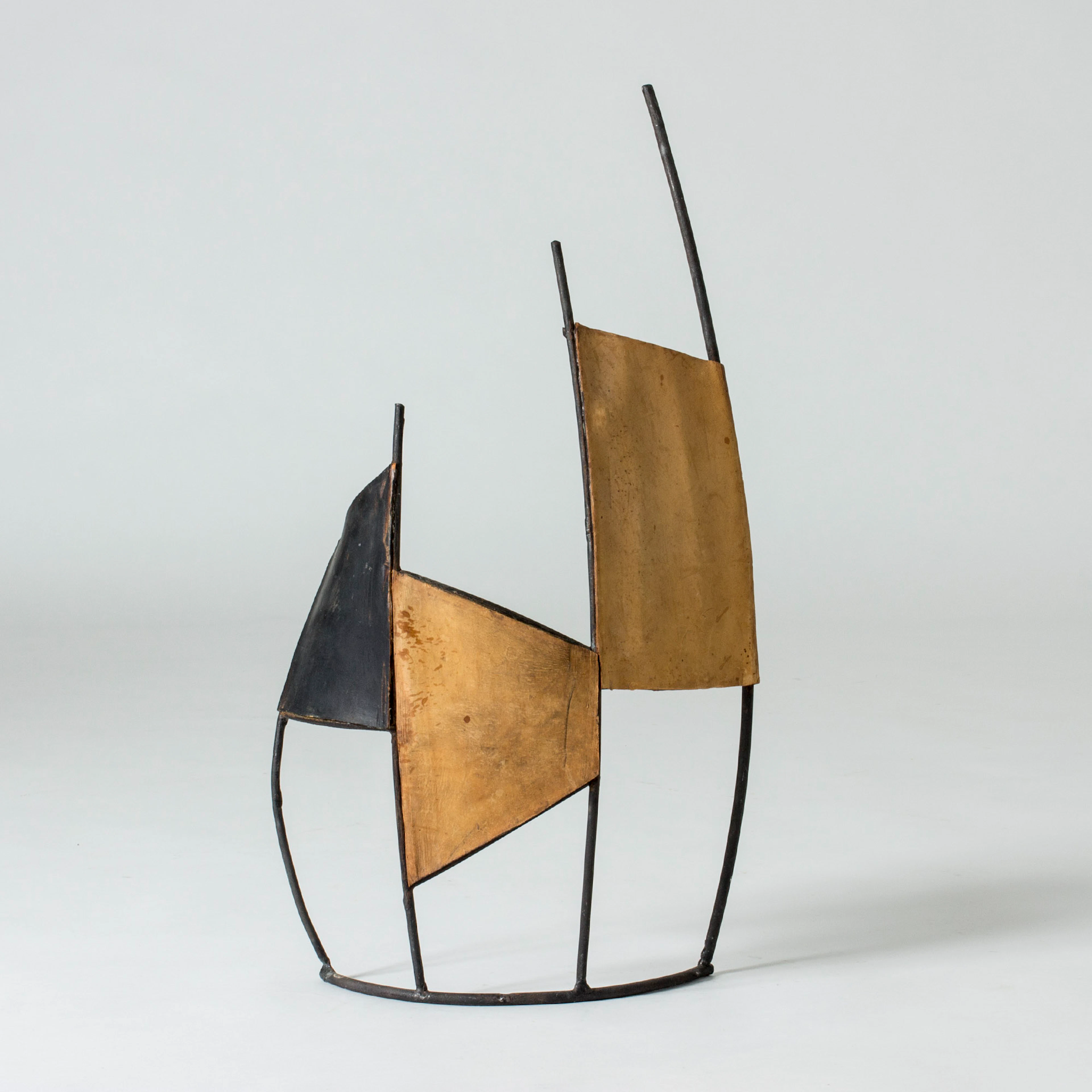 Leather and metal sculpture by Fred Leyman