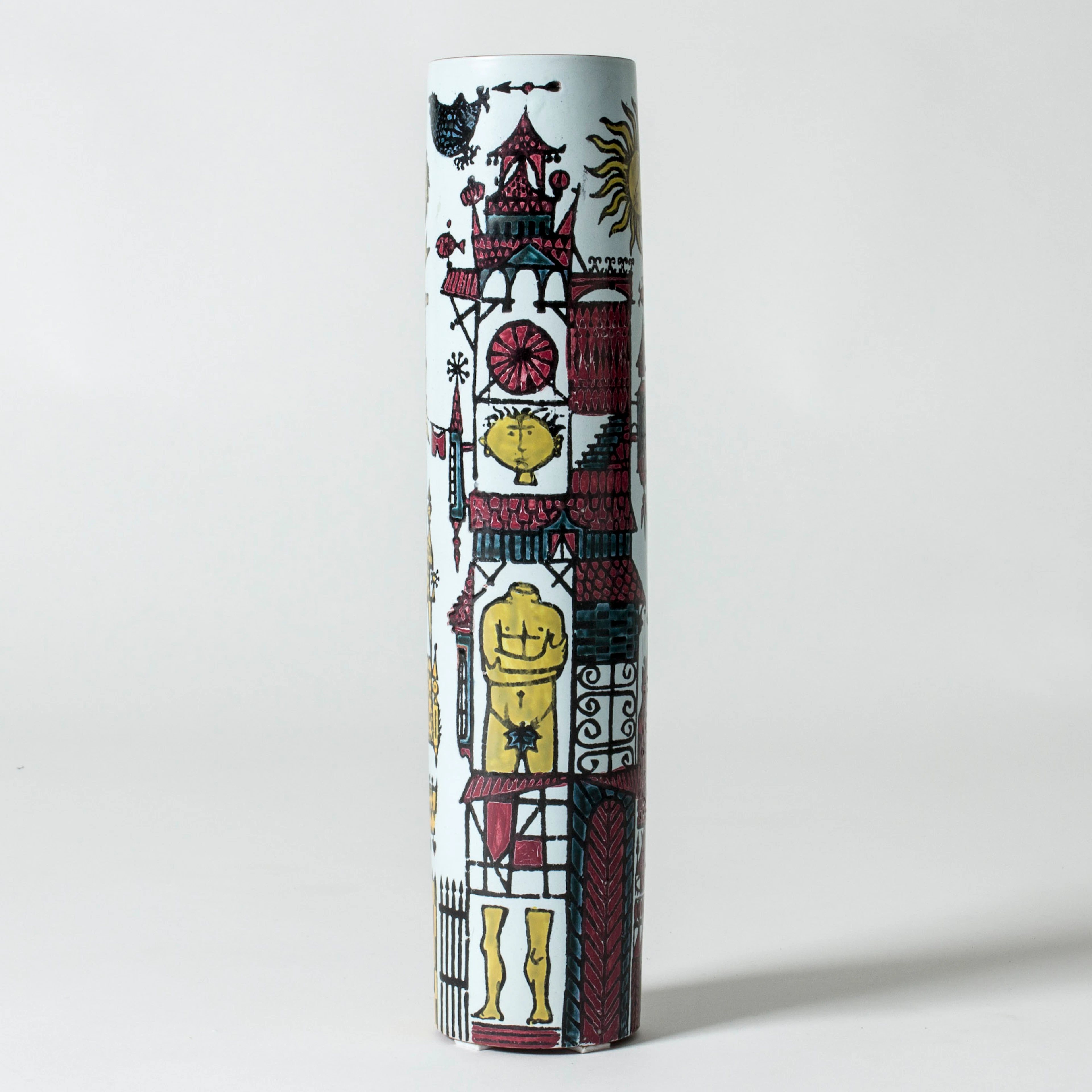 “Karneval” faience vase by Stig Lindberg