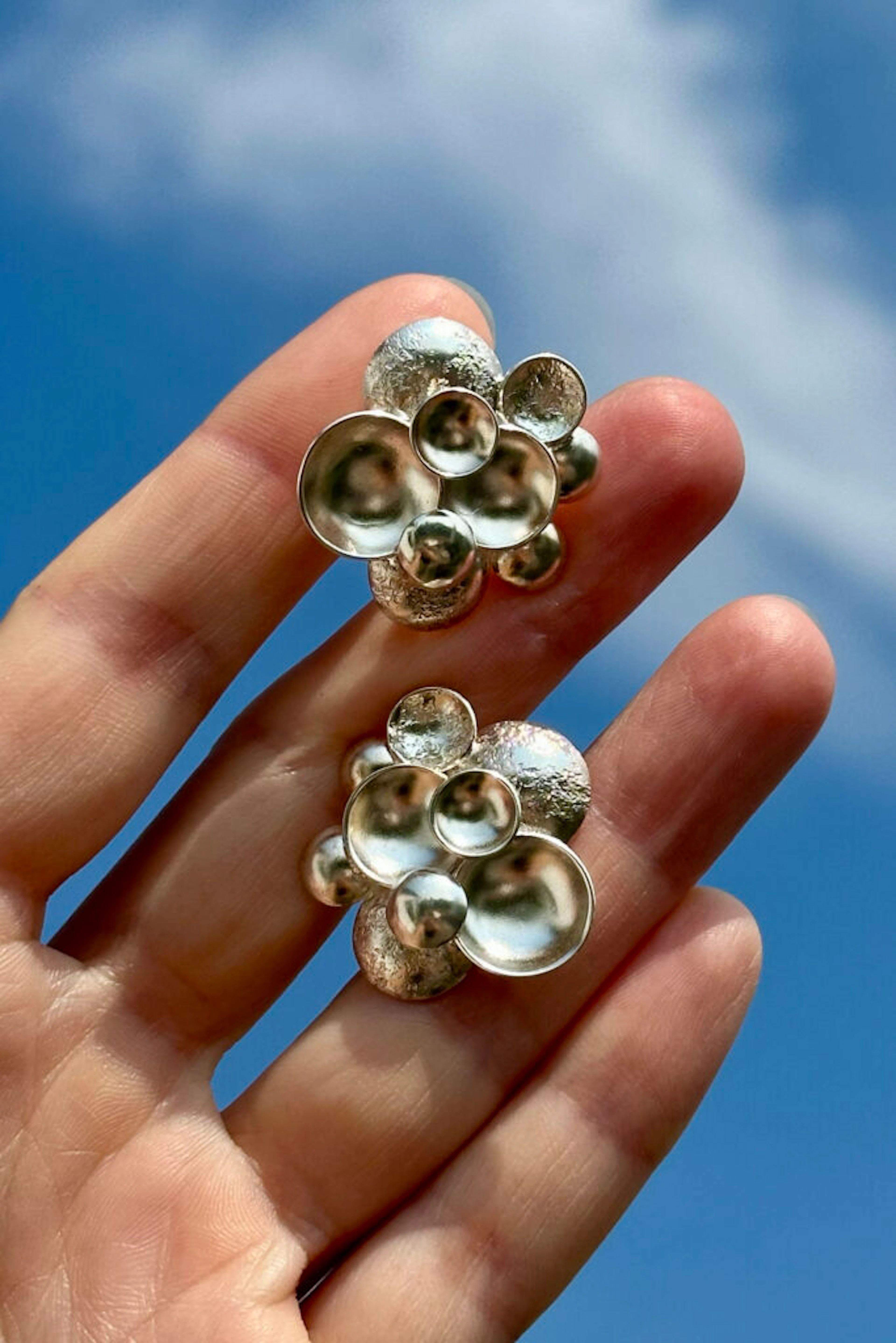 Modernist silver earrings from Robbert