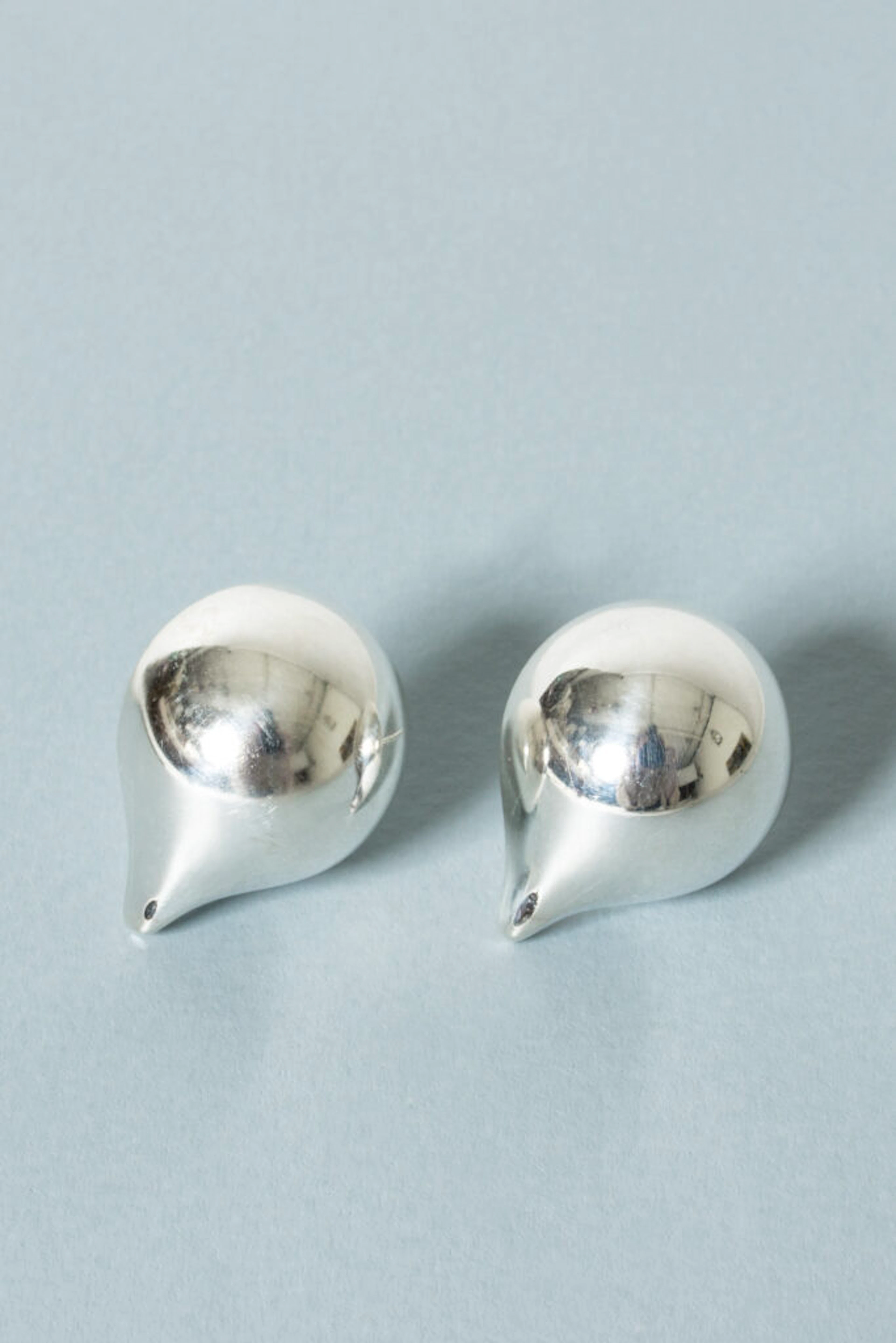 Silver drop earrings by Bent Gabrielsen Pedersen