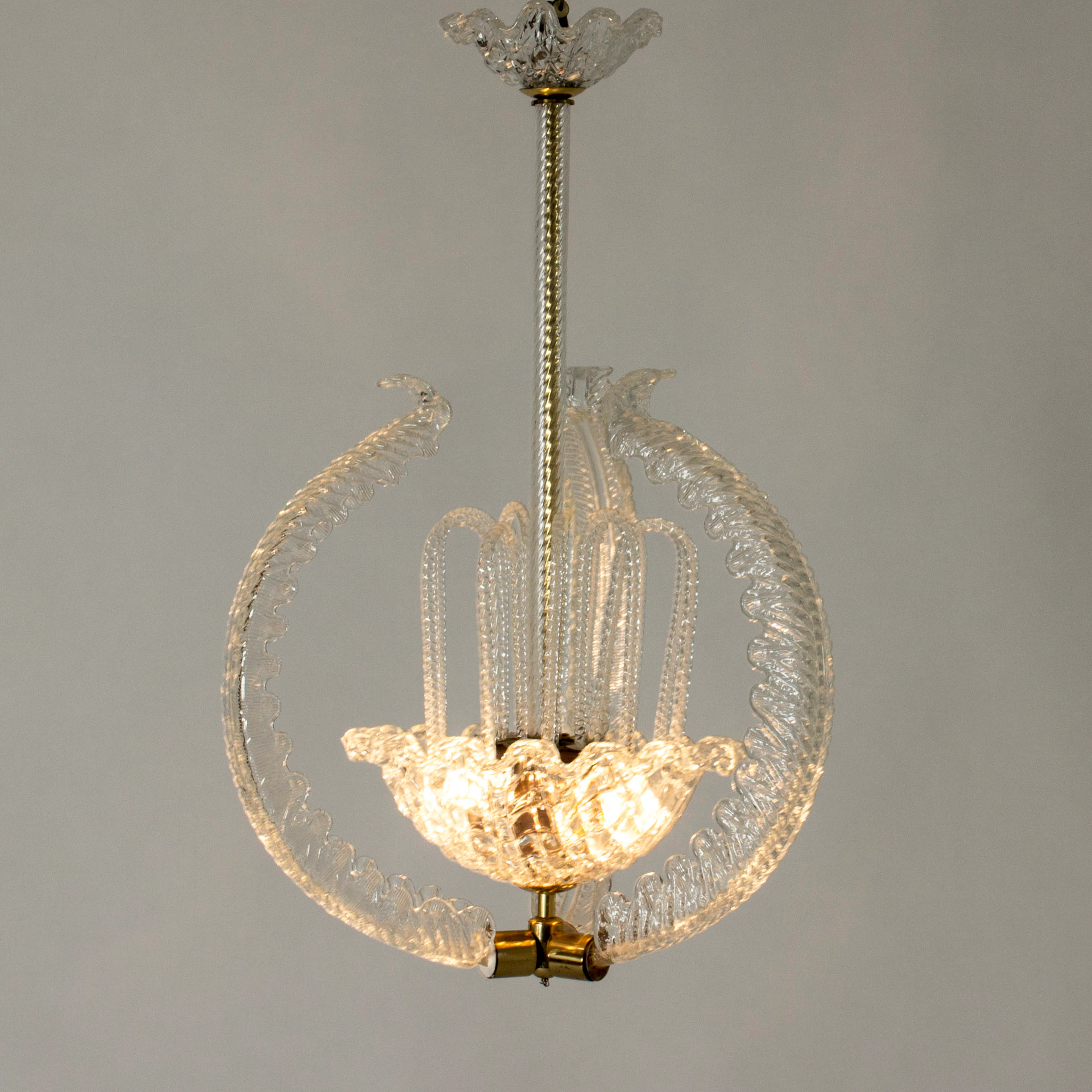 Chandelier by Fritz Kurz for Orrefors