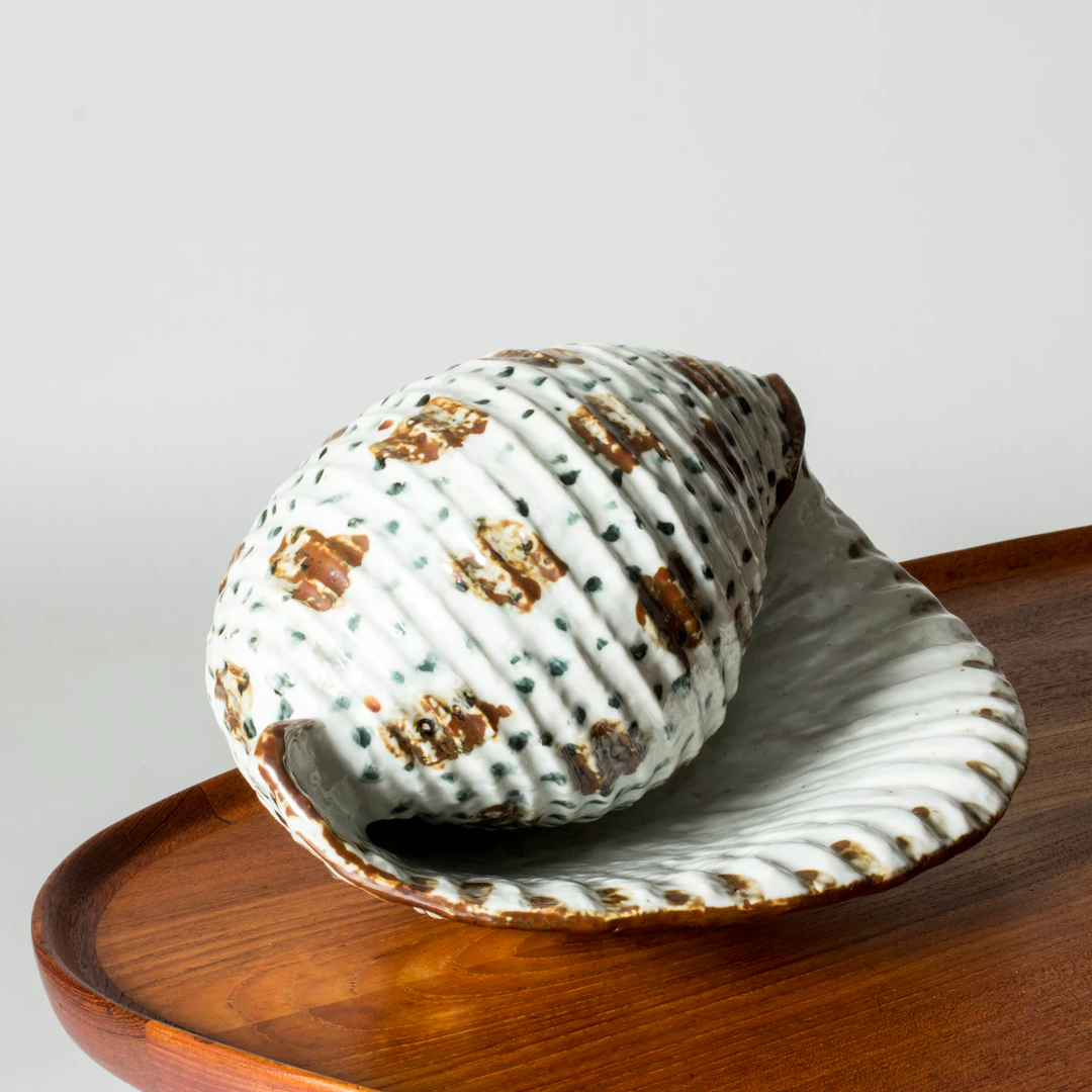 Stoneware Shell Sculpture by Gunnar Nylund