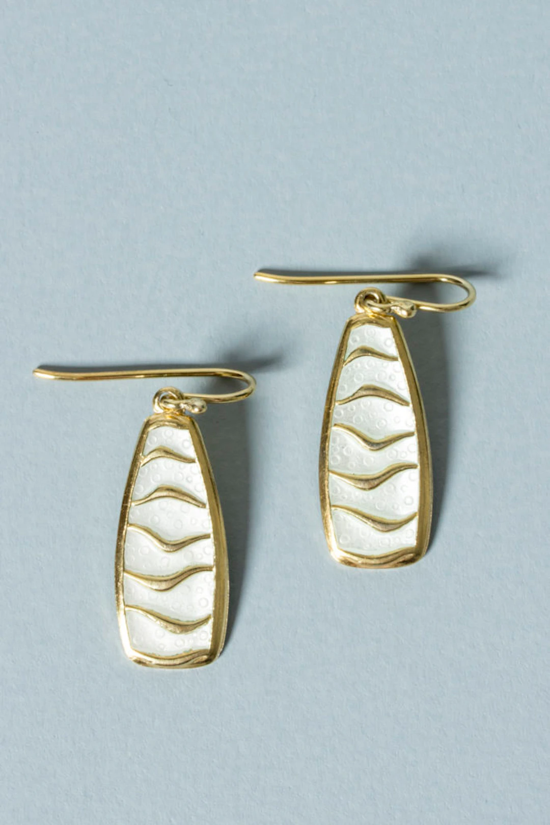 Pair of gilded enamel earrings from David Andersen