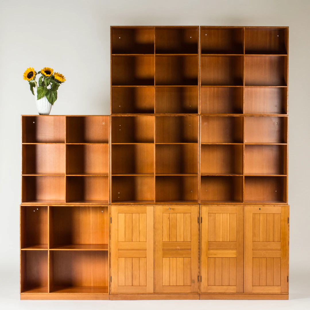 Modular bookcase system by Mogens Koch