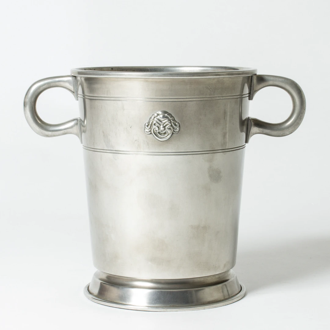 Vintage pewter ice bucket by Hugo Ghelin