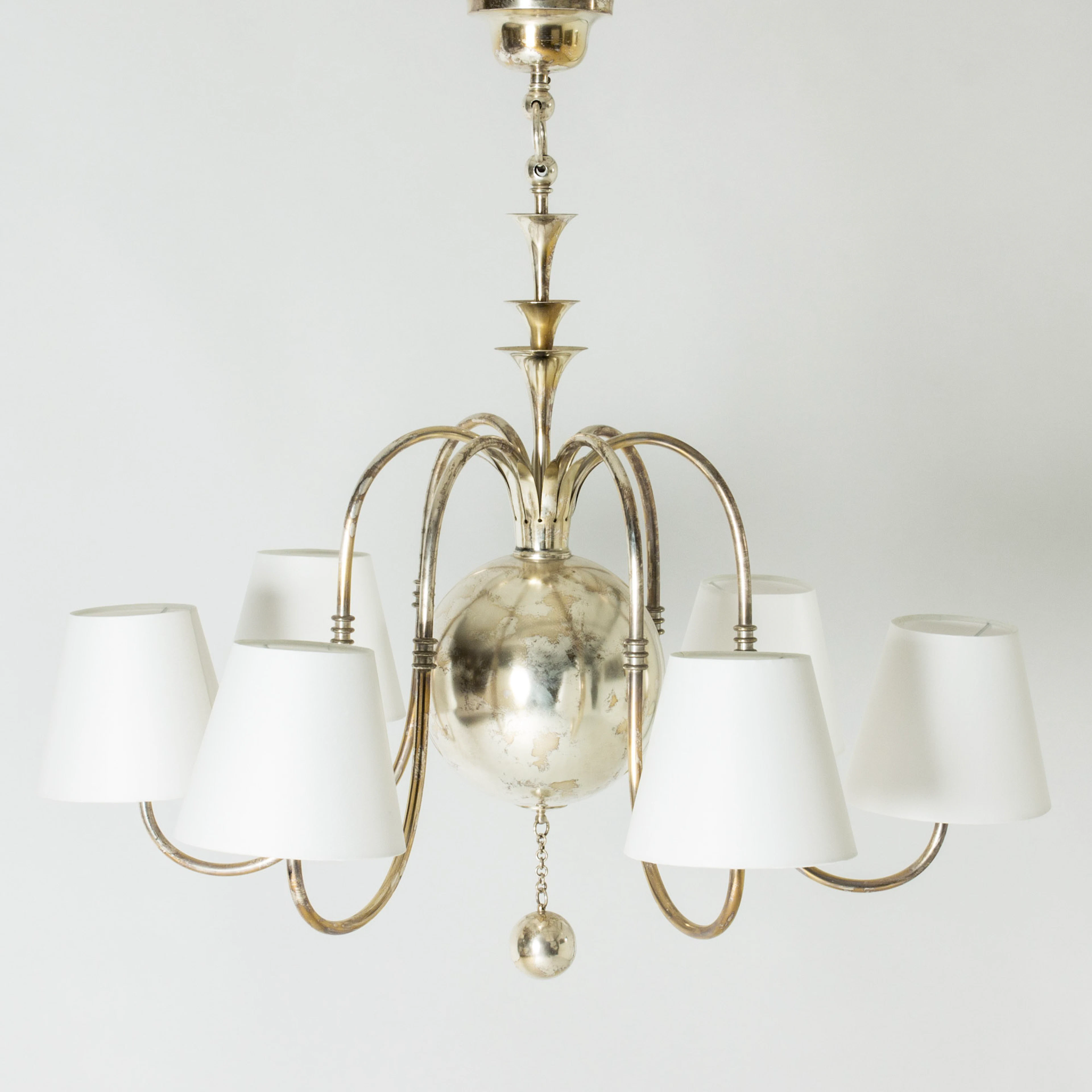 Silver plated chandelier by Elis Bergh