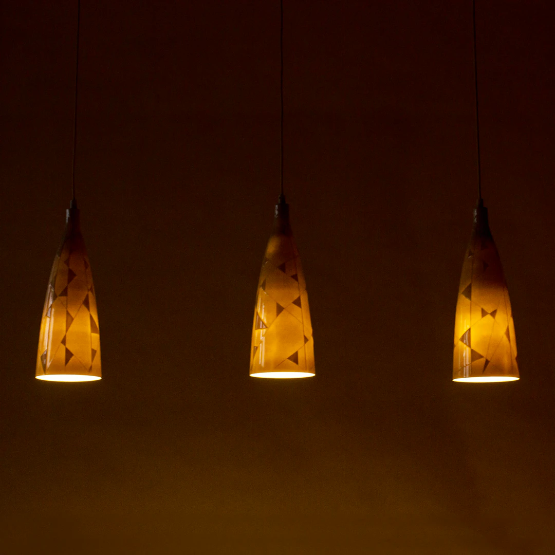 Porcelain pendant lights by Carl-Harry Stålhane