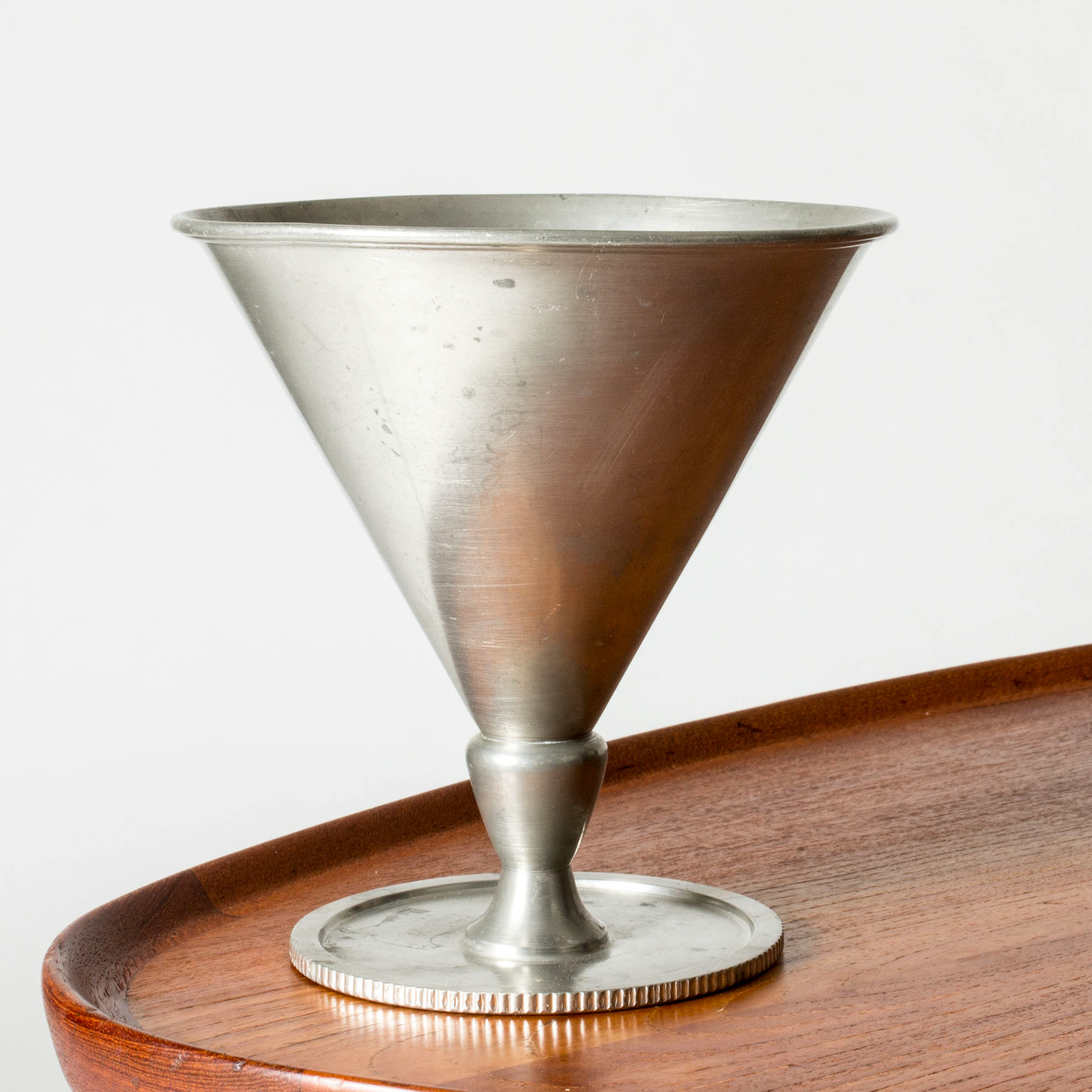 Modernist Footed Pewter Vase from Firma Svenskt Tenn