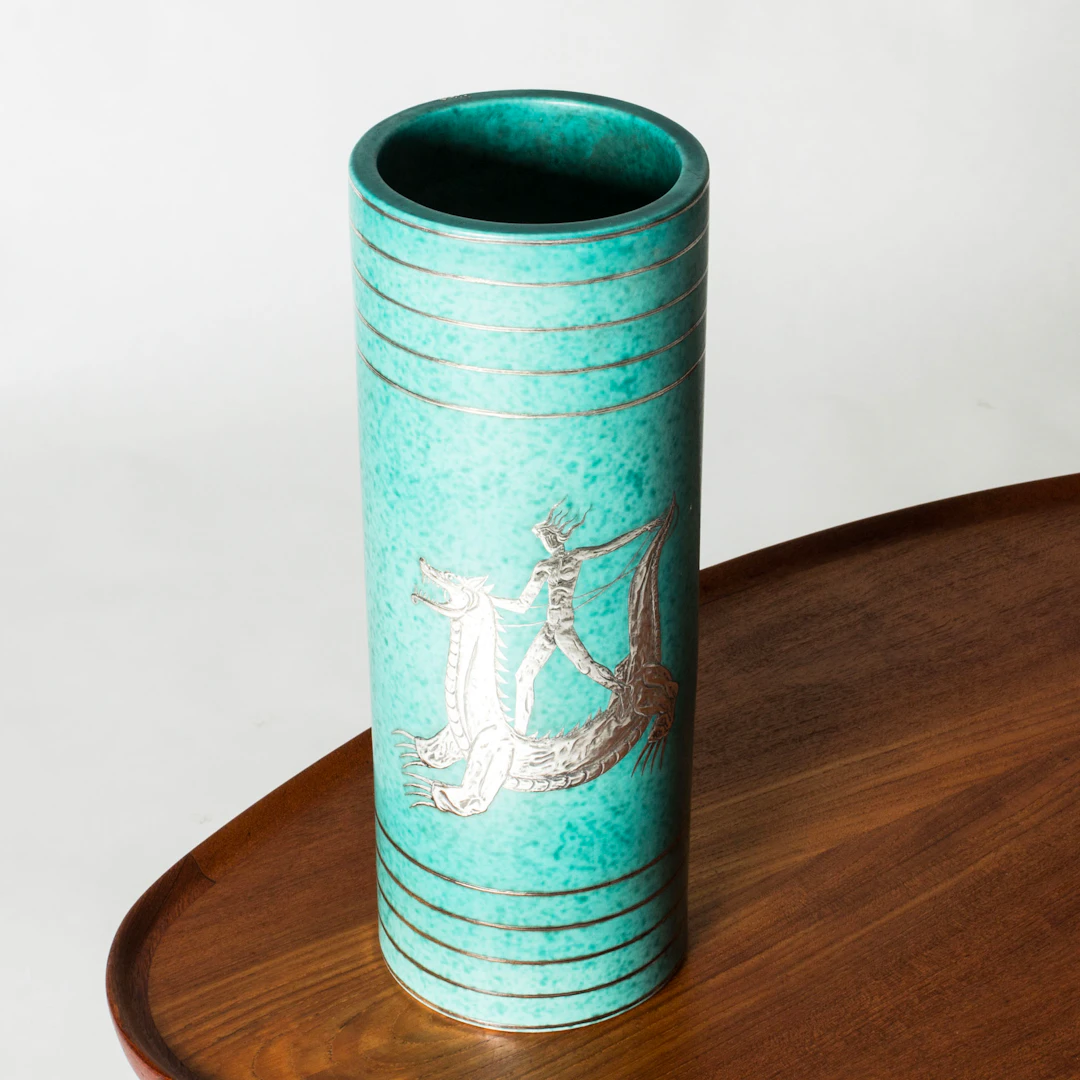 Stoneware “Argenta” vase by Wilhelm Kåge