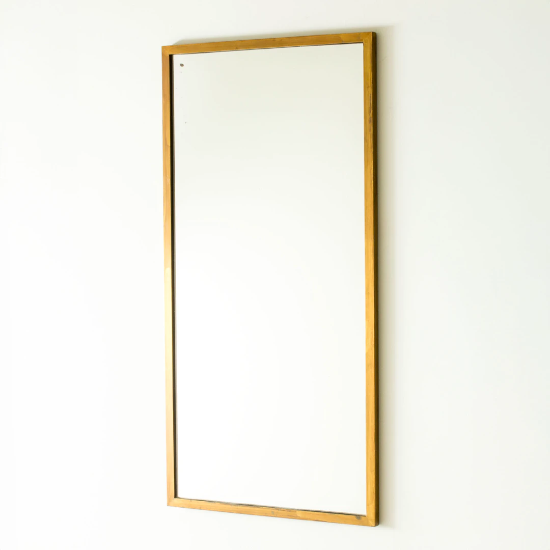 Swedish Modern Brass Wall Mirror