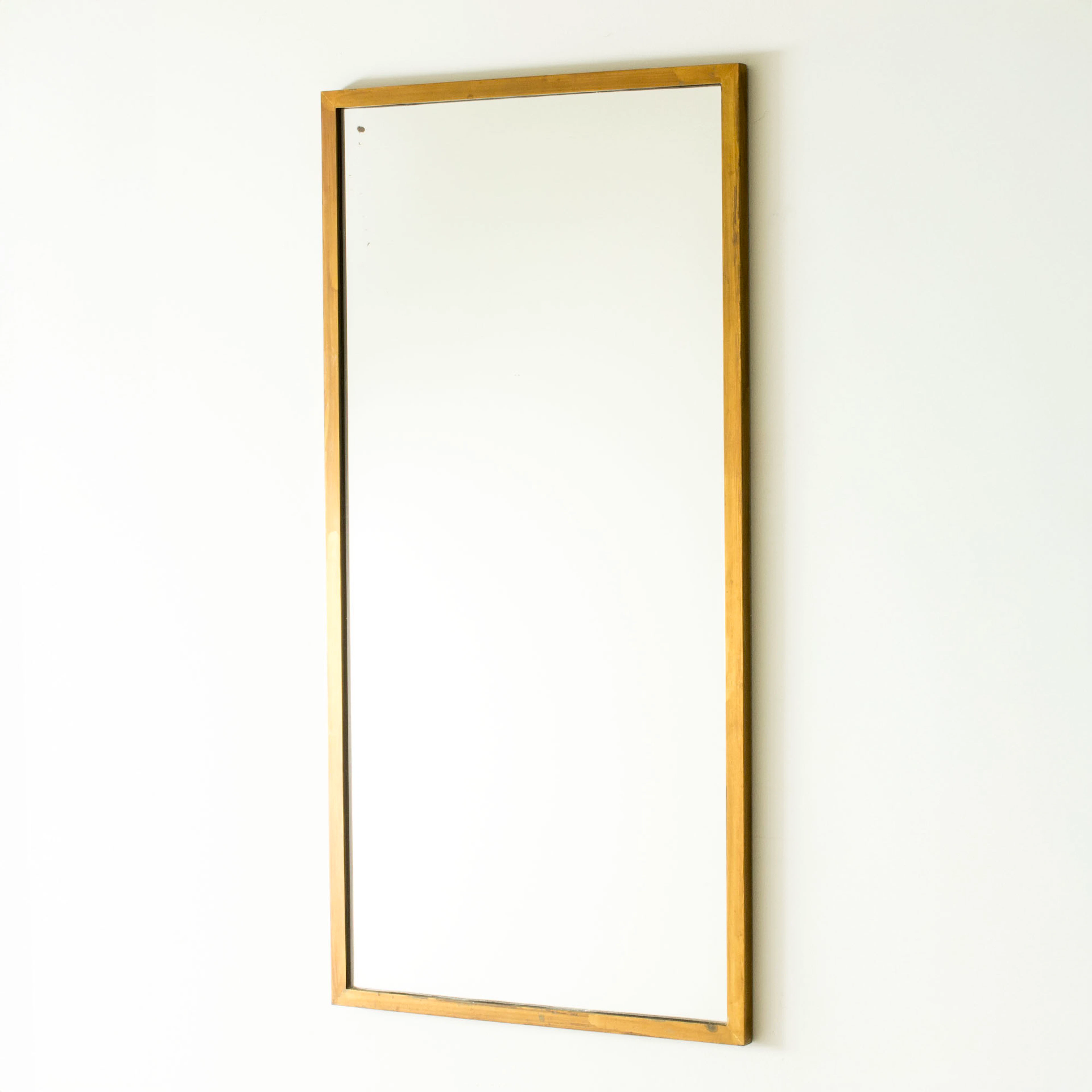 Swedish Modern Brass Wall Mirror