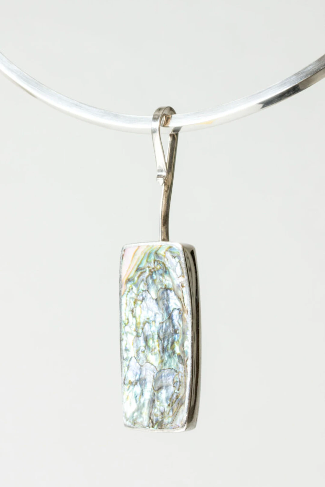 Modernist mother of pearl neckring by Palle Bisgaard