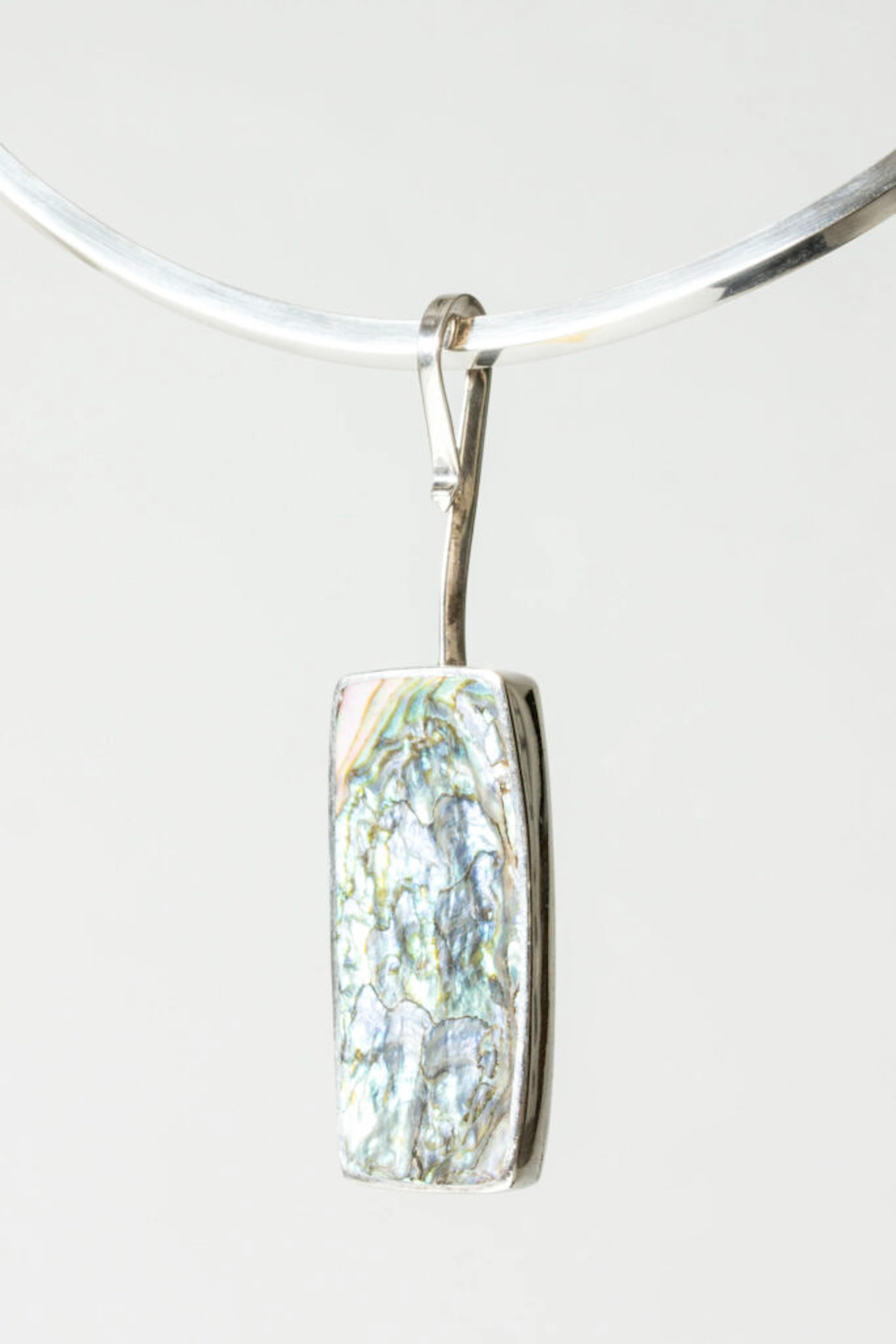 Modernist mother of pearl neckring by Palle Bisgaard