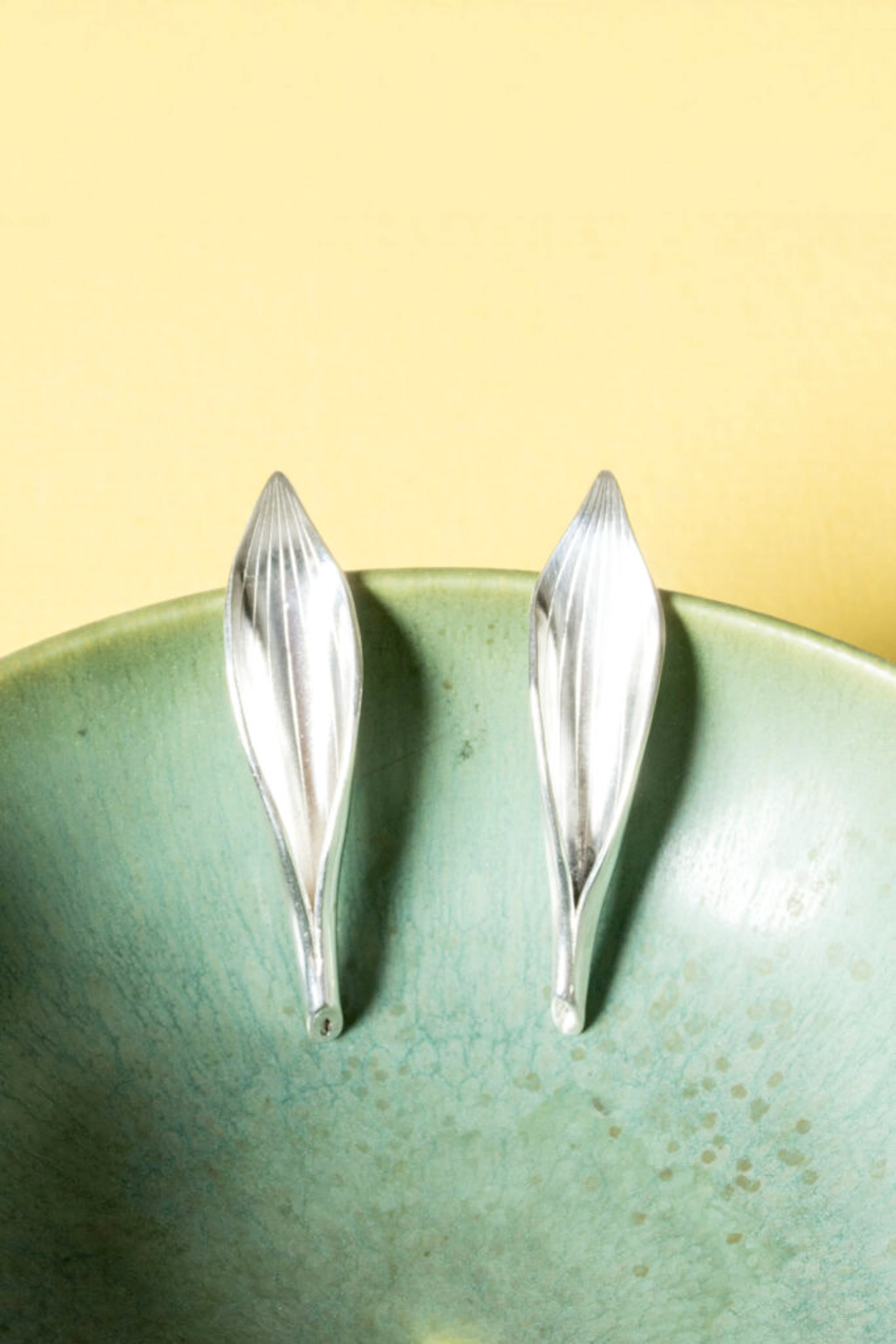 Midcentury silver earrings by Gertrud Engel