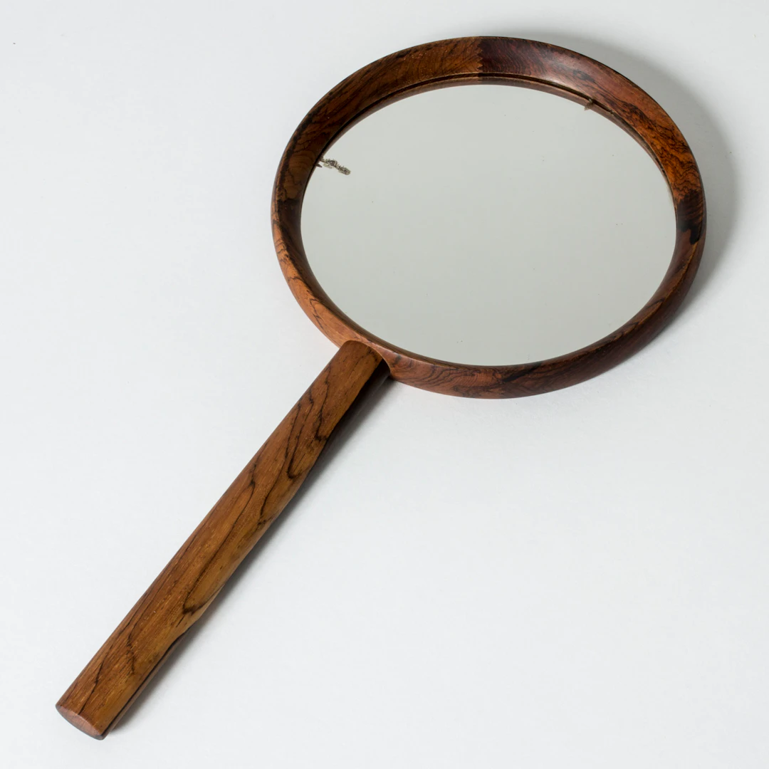 Scandinavian Modernist hand mirror from Luxus