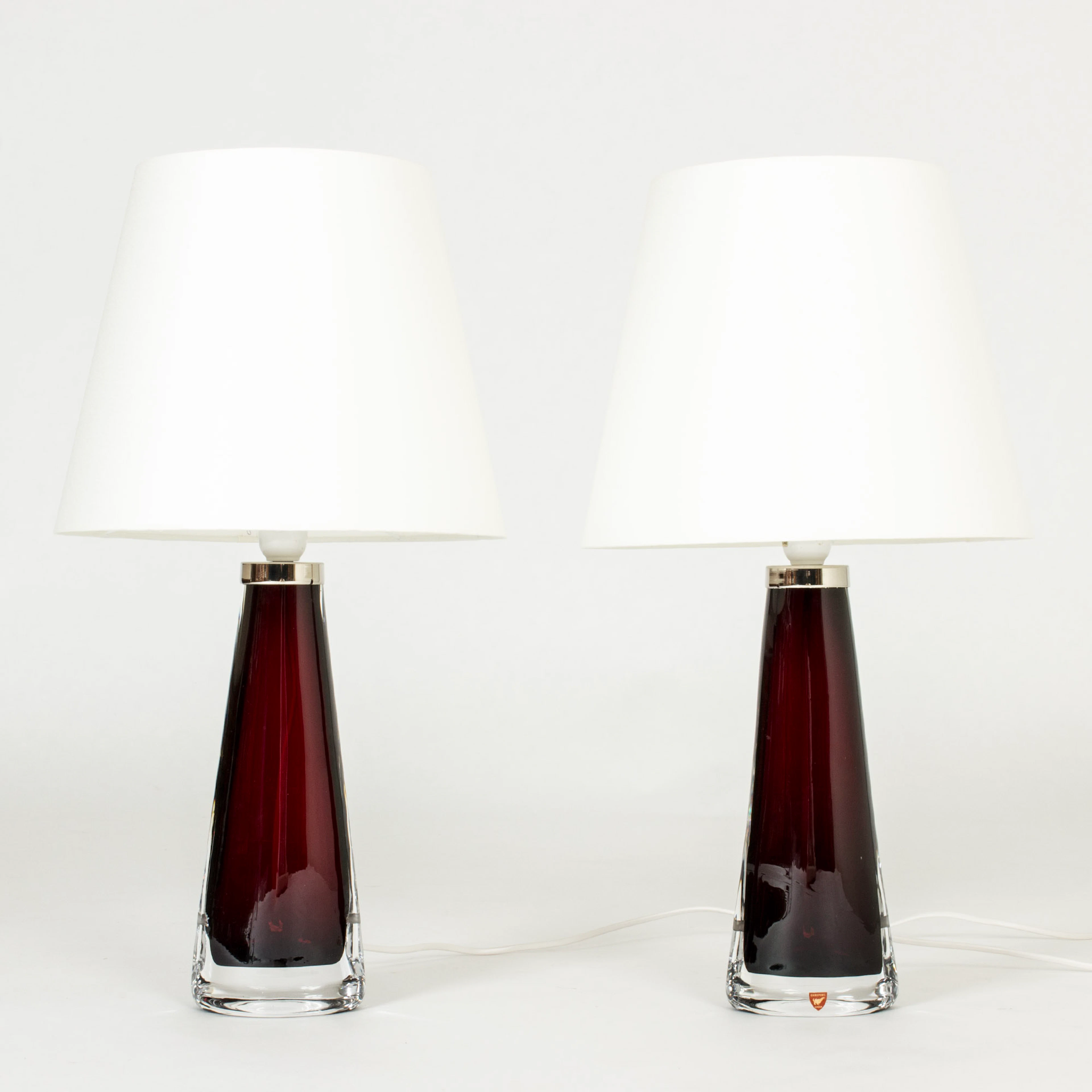 Midcentury Crystal Glass Table Lamps by Carl Fagerlund