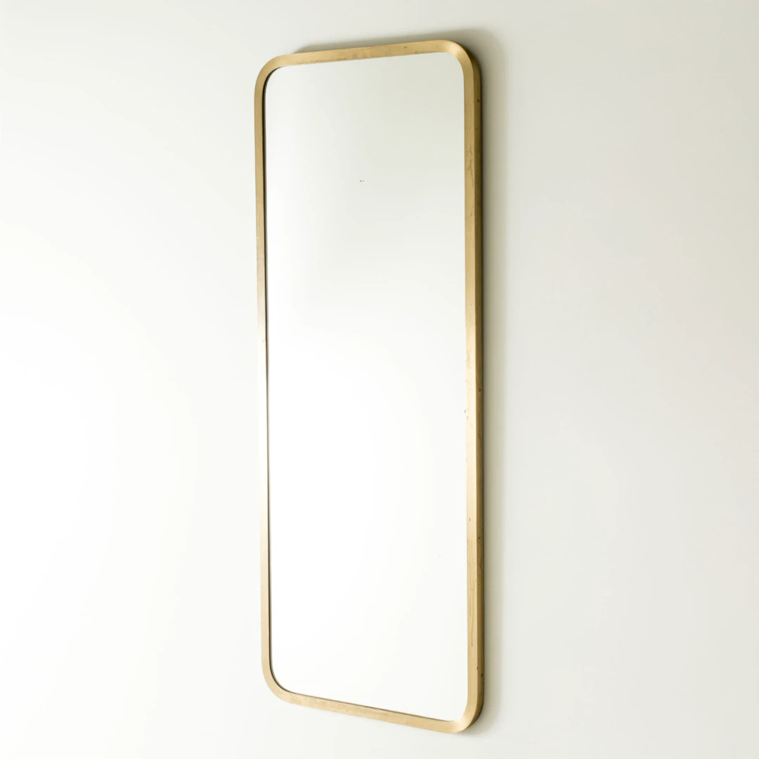 Swedish Modern Brass Wall Mirror from NK