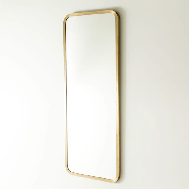 Swedish Modern Brass Wall Mirror from NK