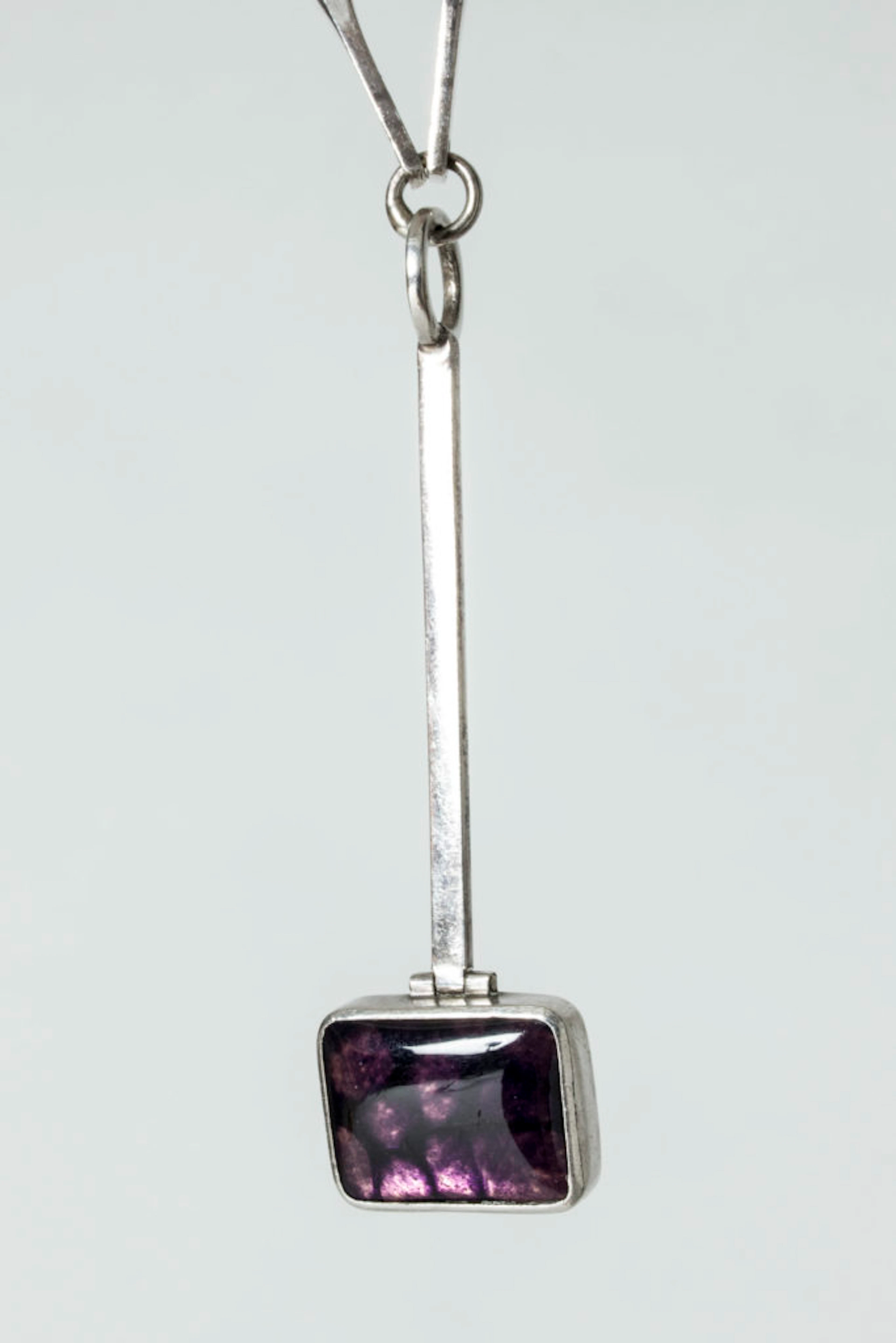 Swedish midcentury silver and enamel collier