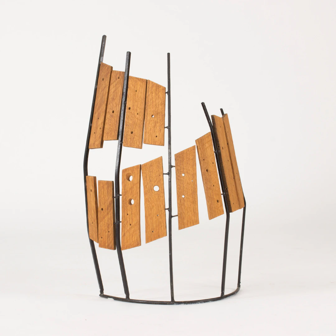 Wood and metal sculpture by Fred Leyman