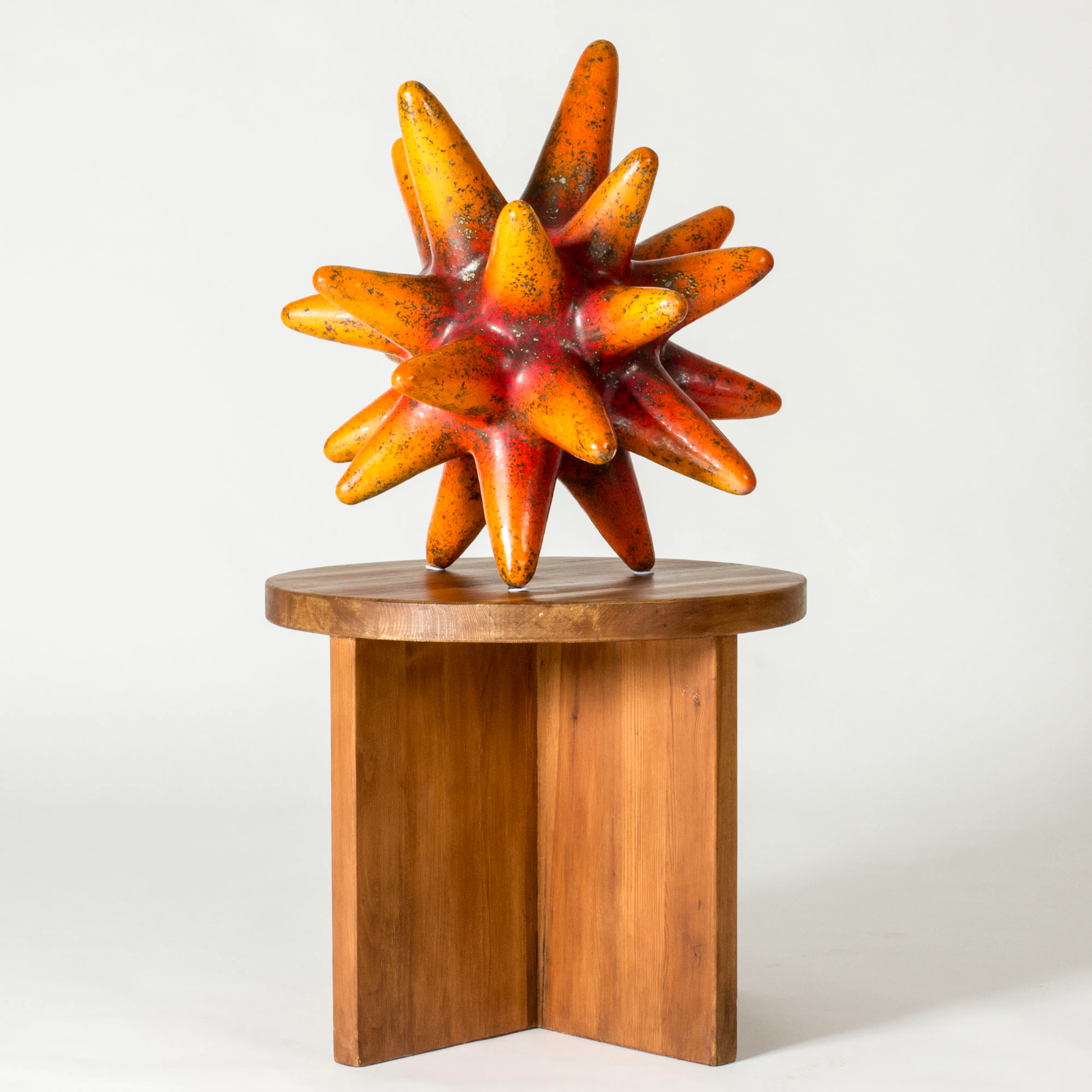 Faience Sea Urchin Sculpture by Hans Hedberg