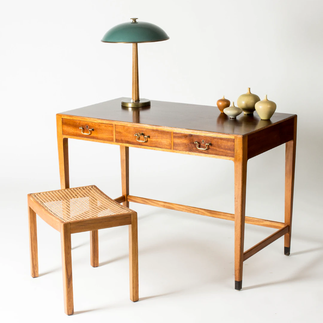 Swedish Modern Mahogany Desk by Erik Wörts