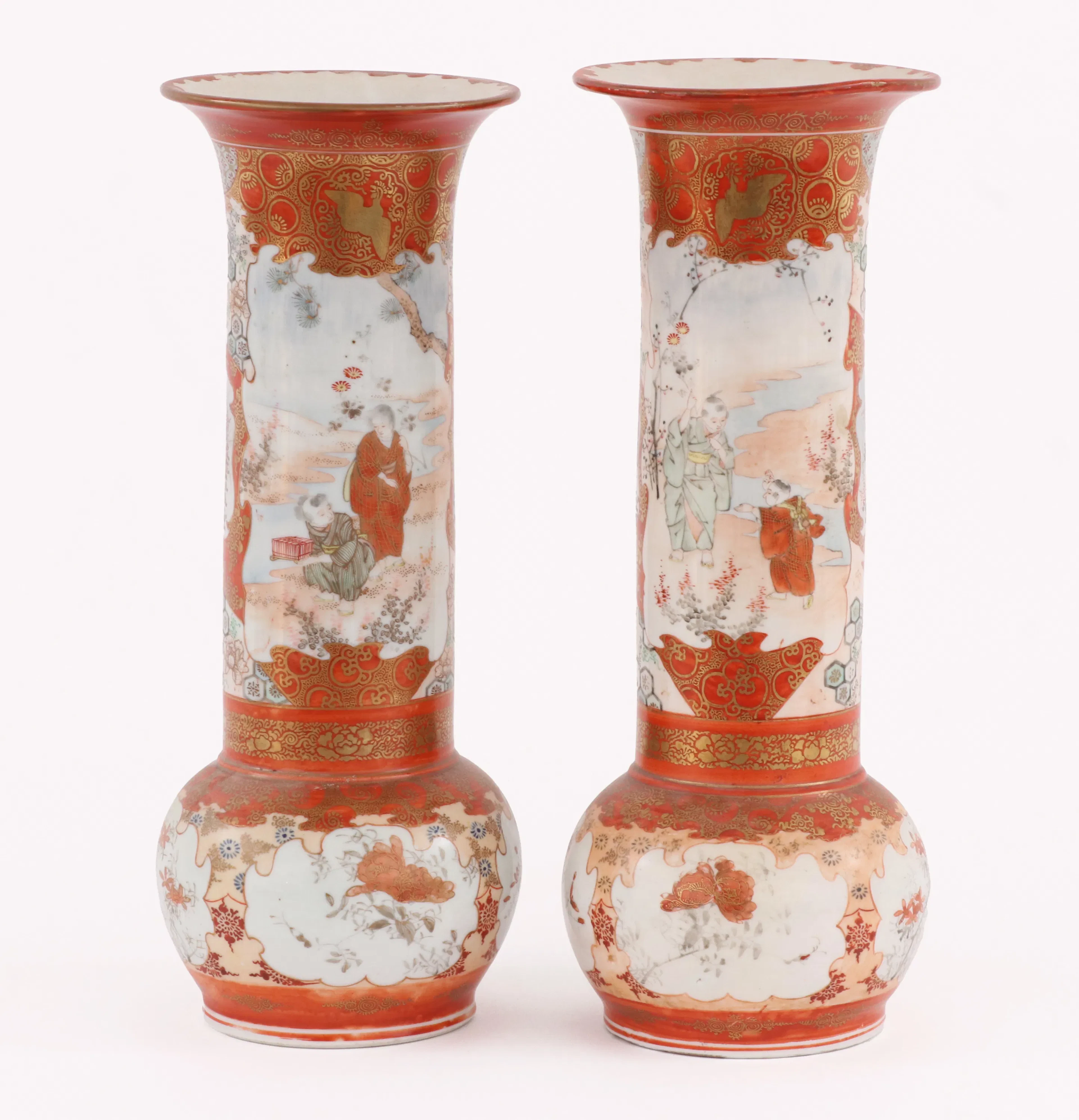 Vaser ett par, Kutani, Japan, 1800-tal