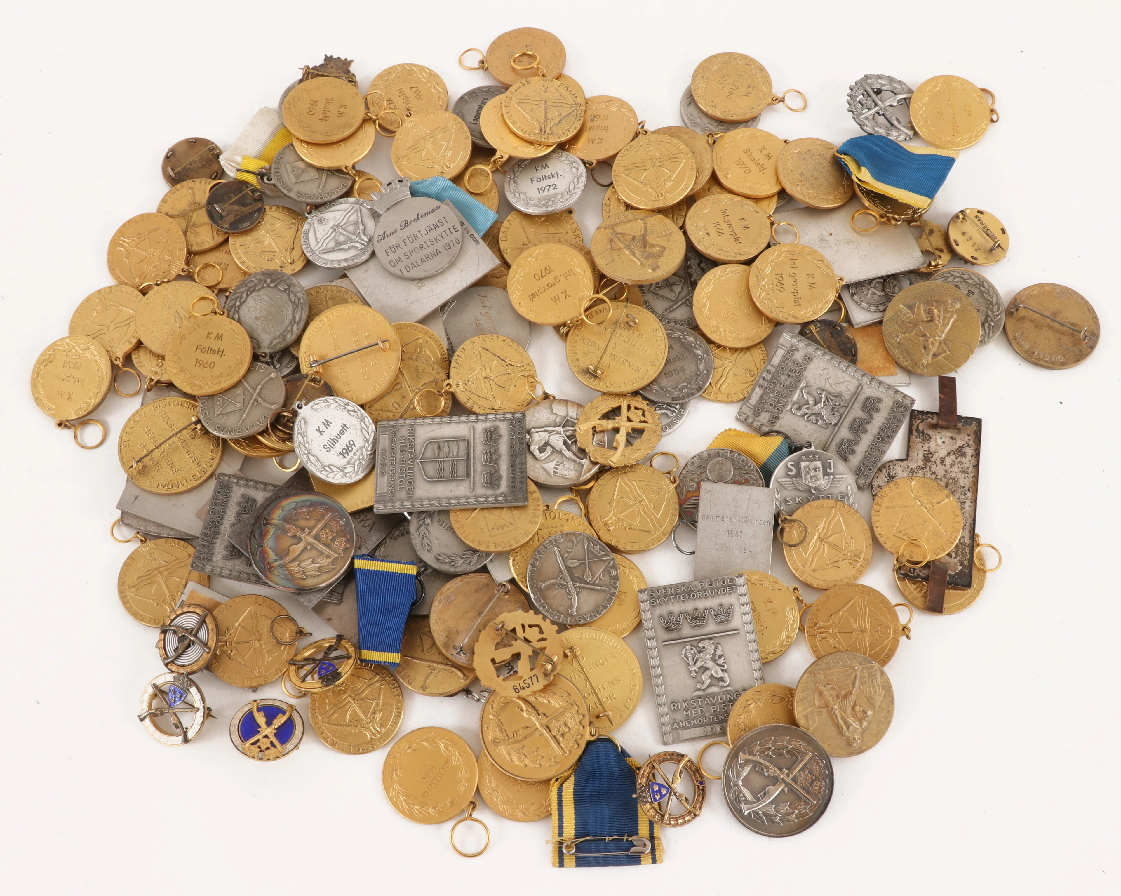 Samling silvermedaljer