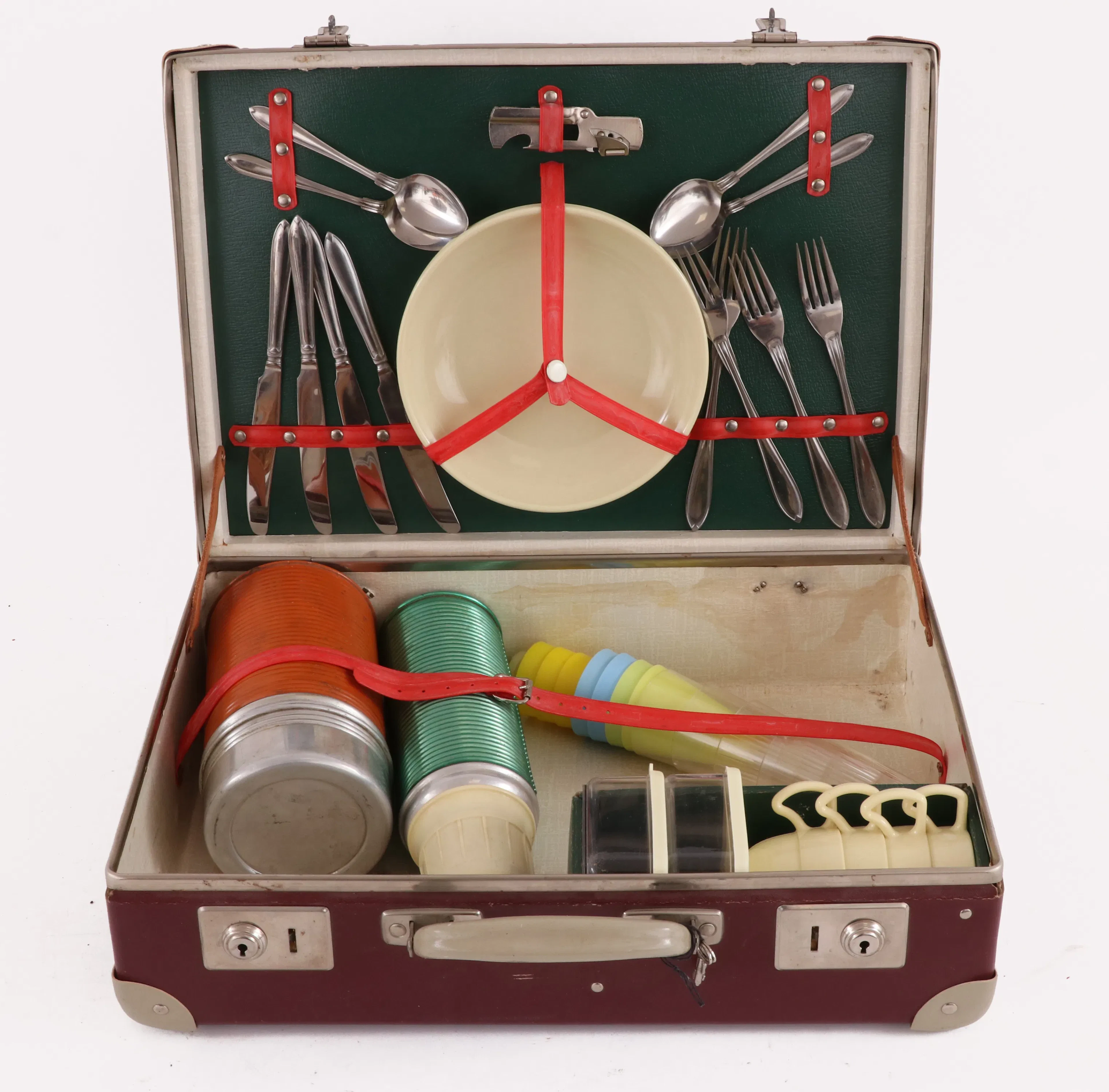 Picknickväska med innehåll, 1950-tal
