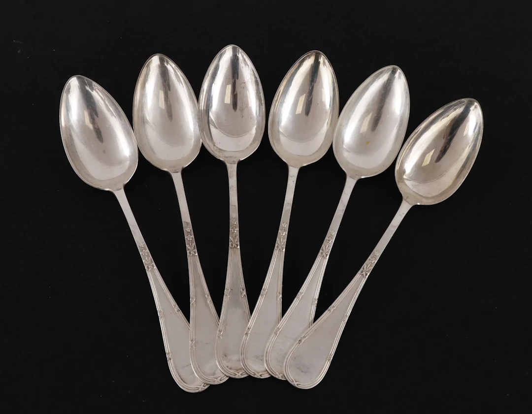 Matskedar 6st, silver, C.G.Hallberg, Stockholm