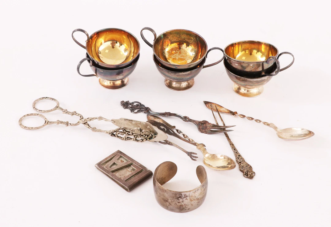 Parti silverföremål, bl.a. sterling
