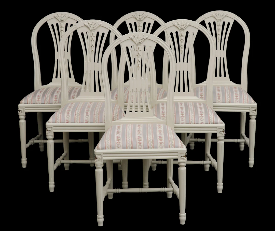 Stolar 6st, gustaviansk stil, 1900-tal