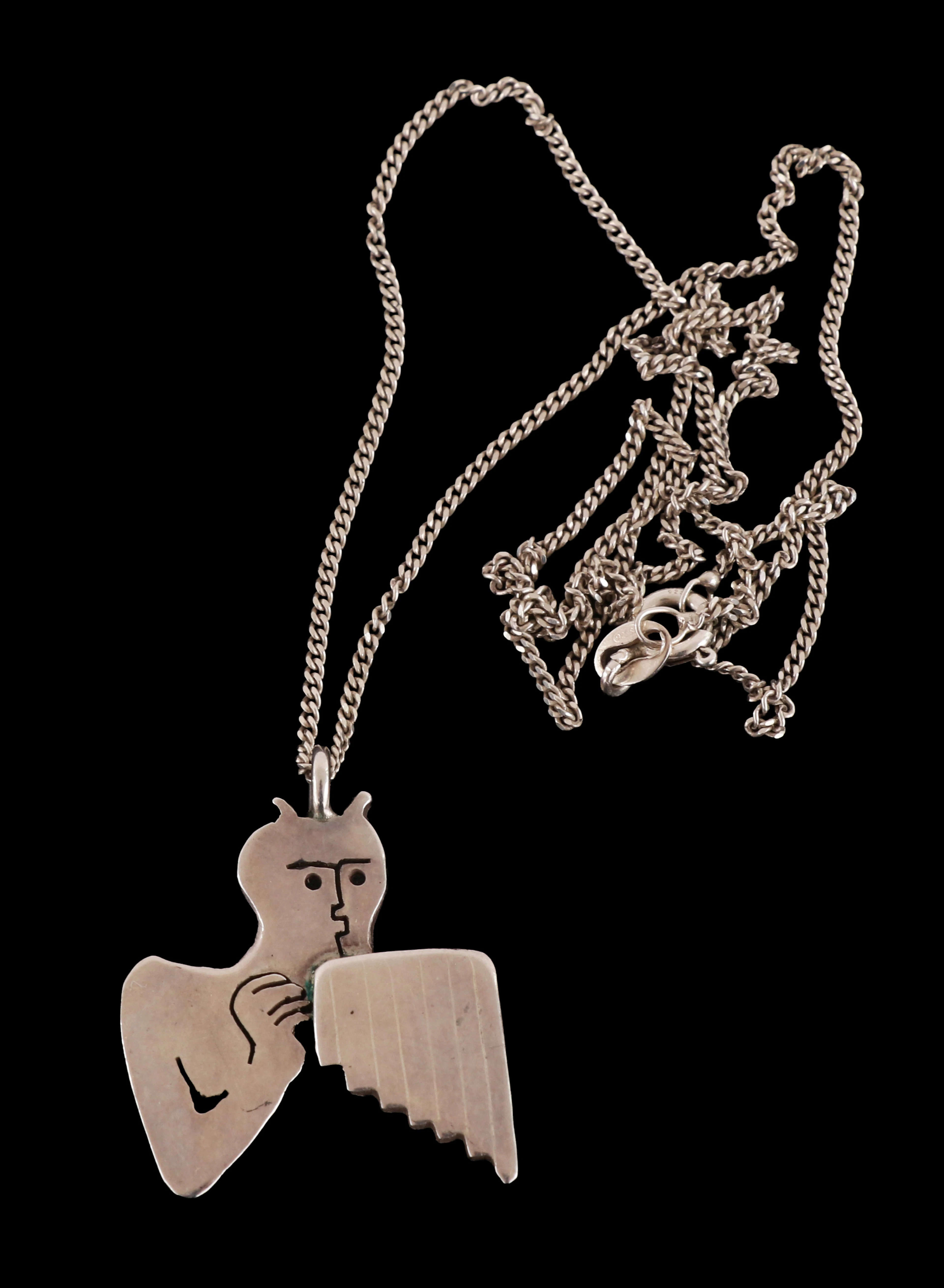 Halsband med hänge, sterlingsilver, Karin Ferner, Falun, 1995