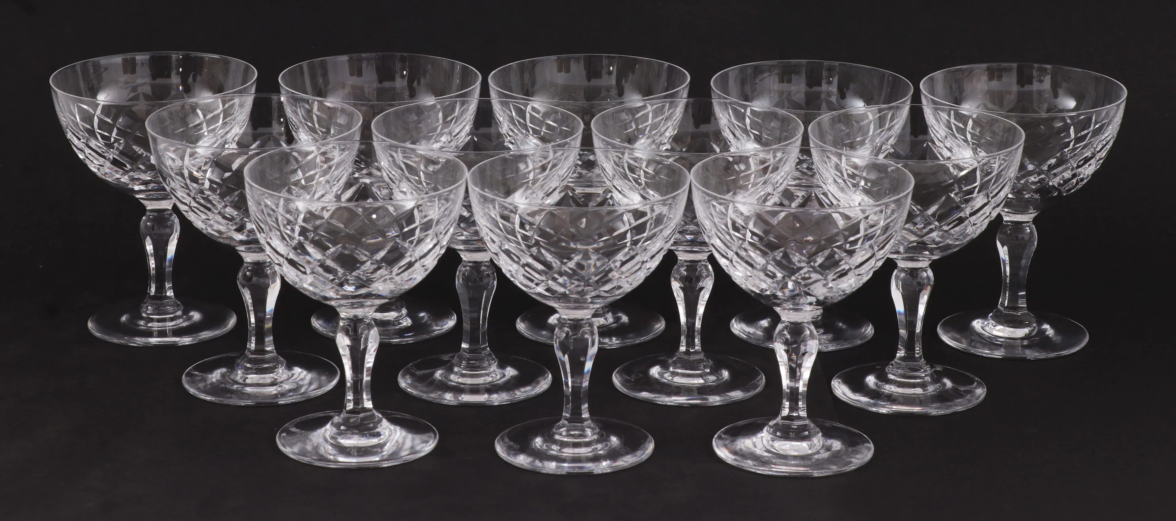 Champagneskålar 15st, "Karolina", Gunnar Cyrén för Orrefors