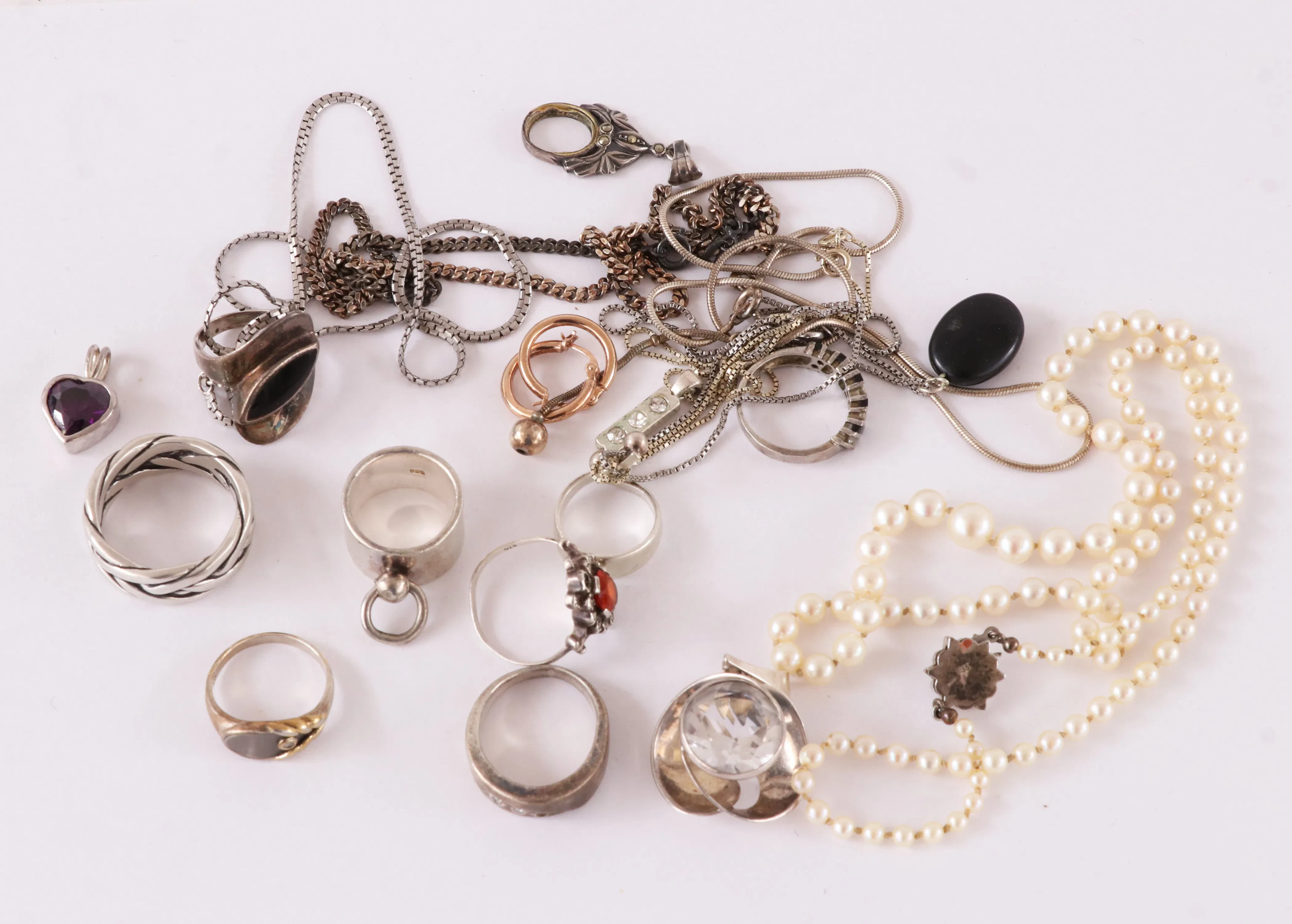 Parti smycken i sterlingsilver och silver