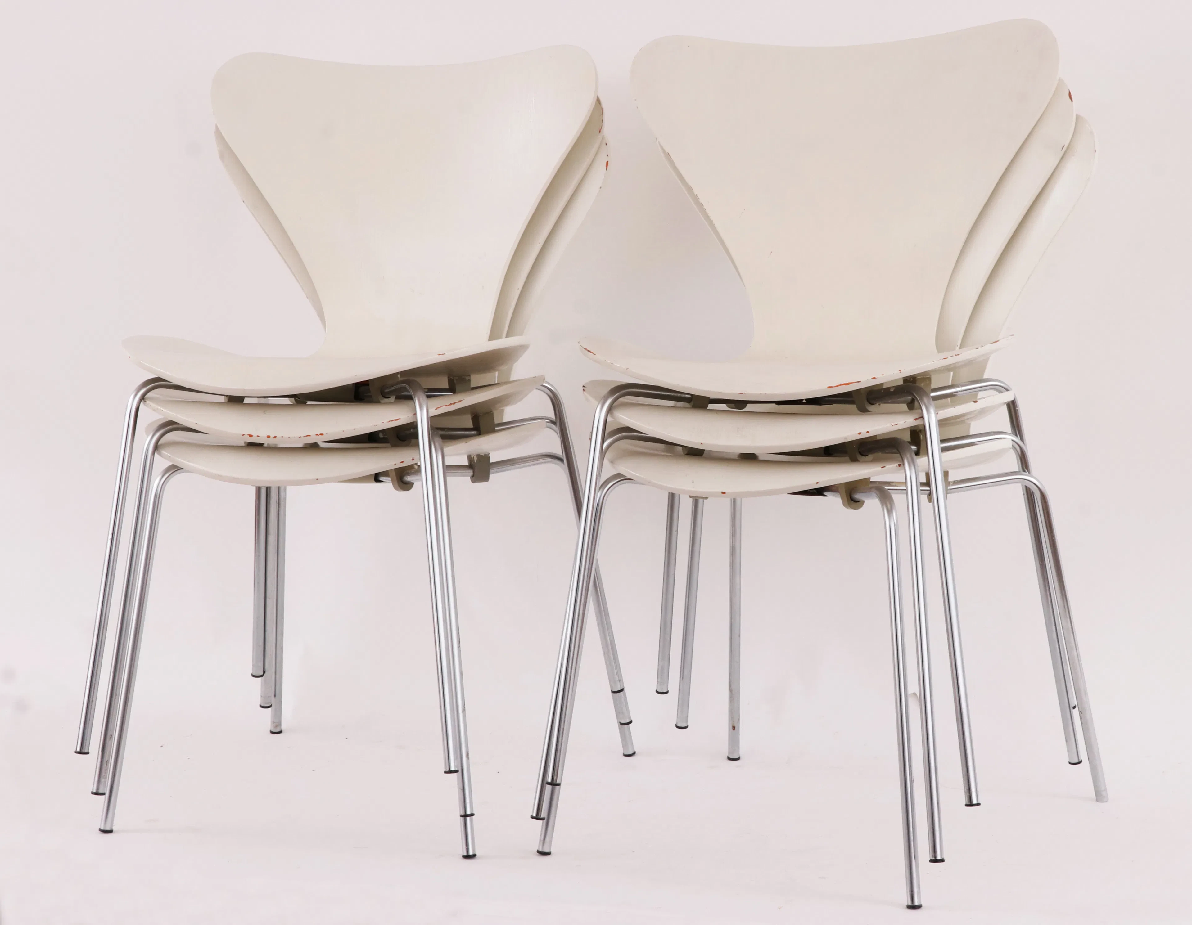 Stolar 6st, "Sjuan", Arne Jacobsen för Fritz Hansen, bl.a. 1971