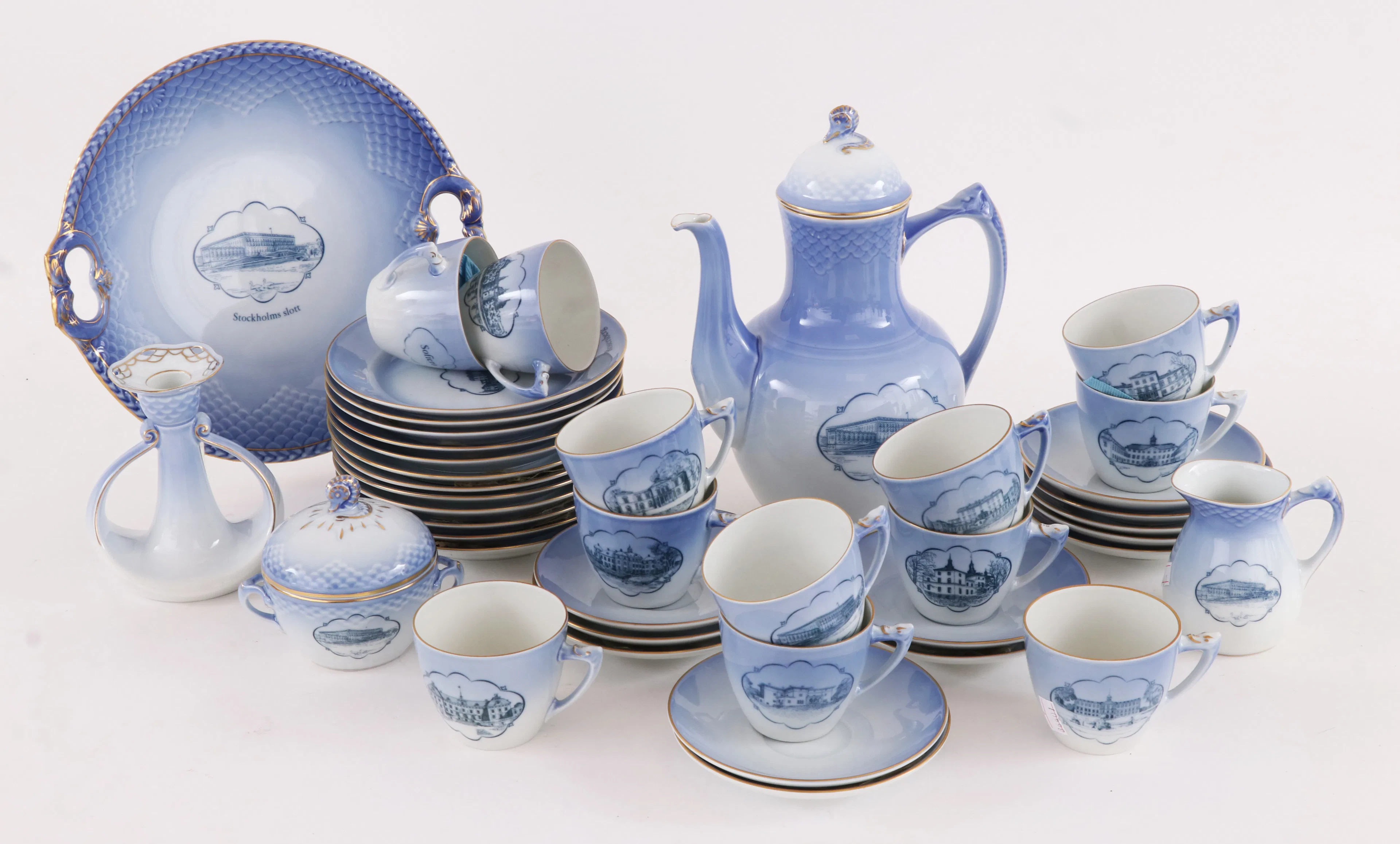 Kaffeservis, "Svenska Slott", Bing & Gröndahl, Danmark