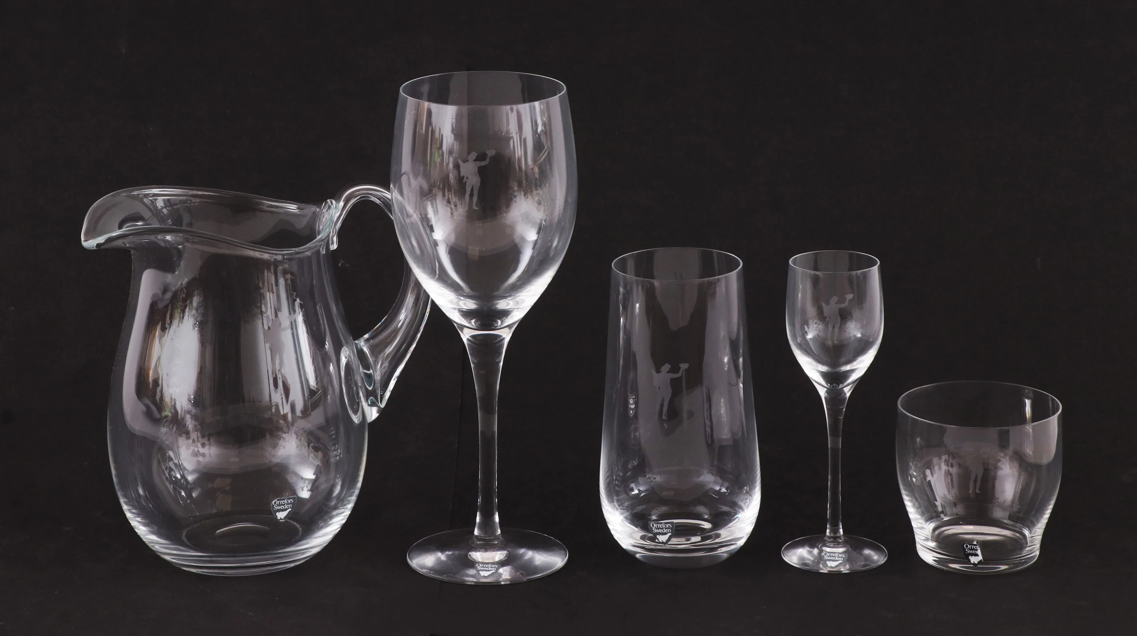 Glasservisdelar, "Illusion", Nils Landberg för Orrefors
