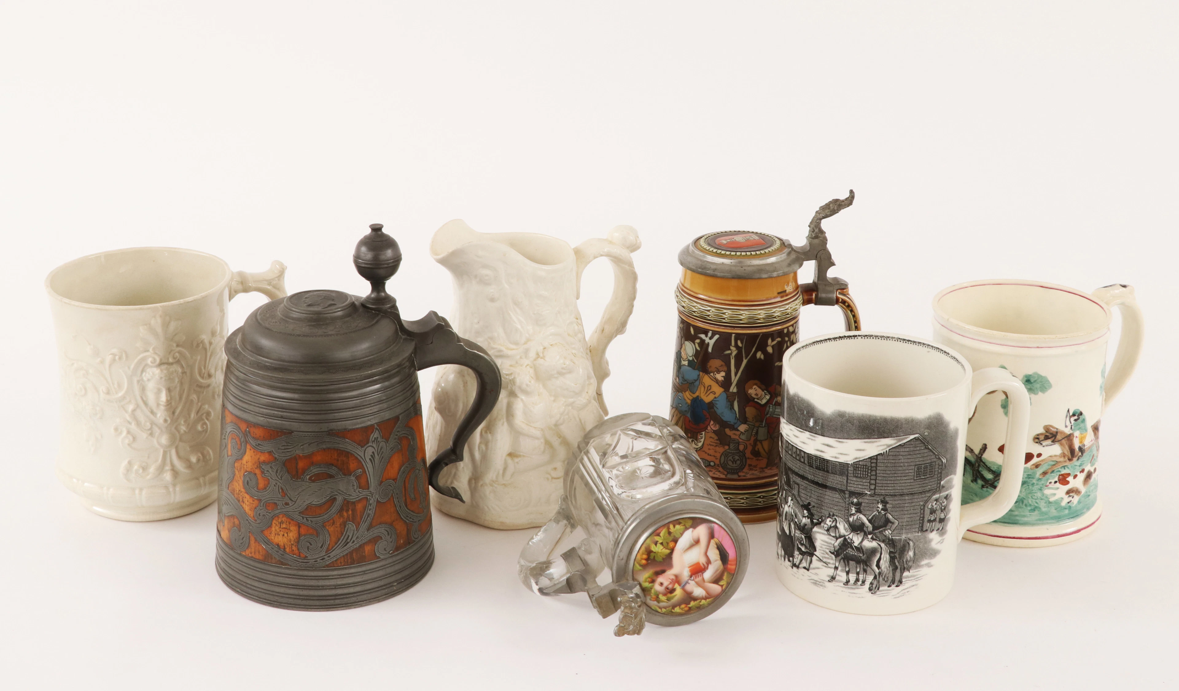 Dryckeskannor och kanna 7 delar, 18/1900-tal