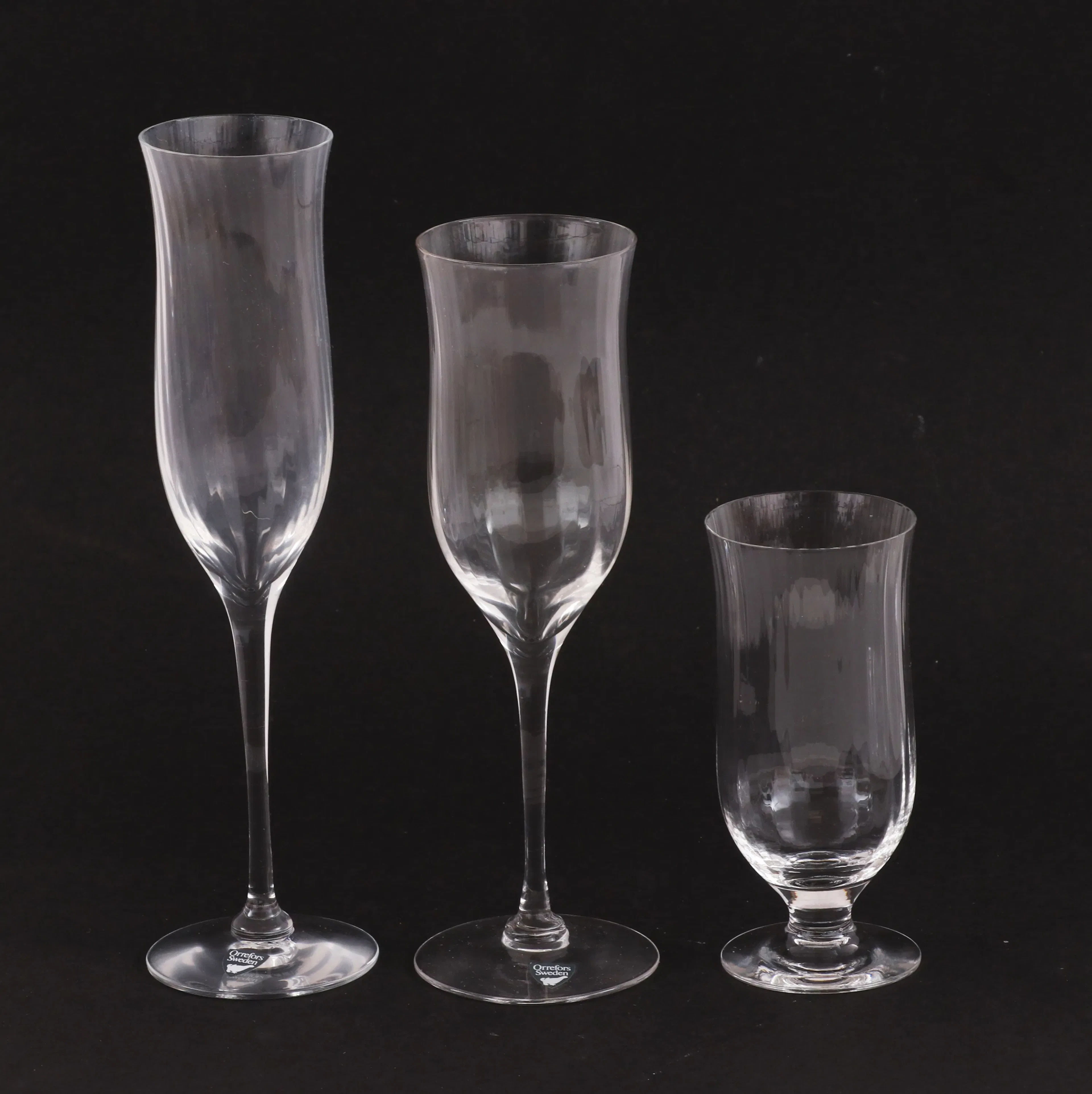 Glasservisdelar, "Blanche Harmony", Gunnar Cyrén för Orrefors