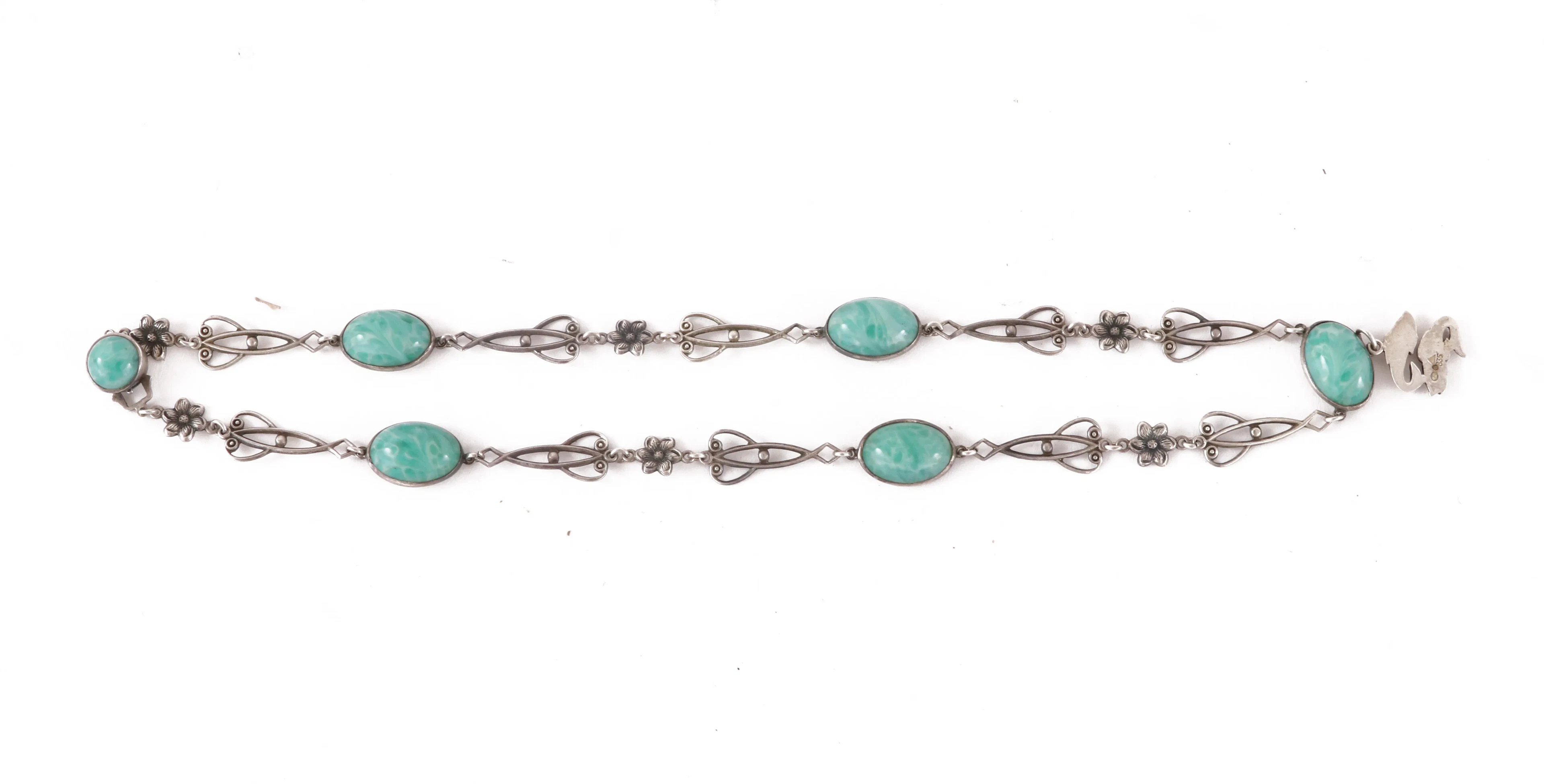 Halsband i silver, jugendstil, 1900-tal