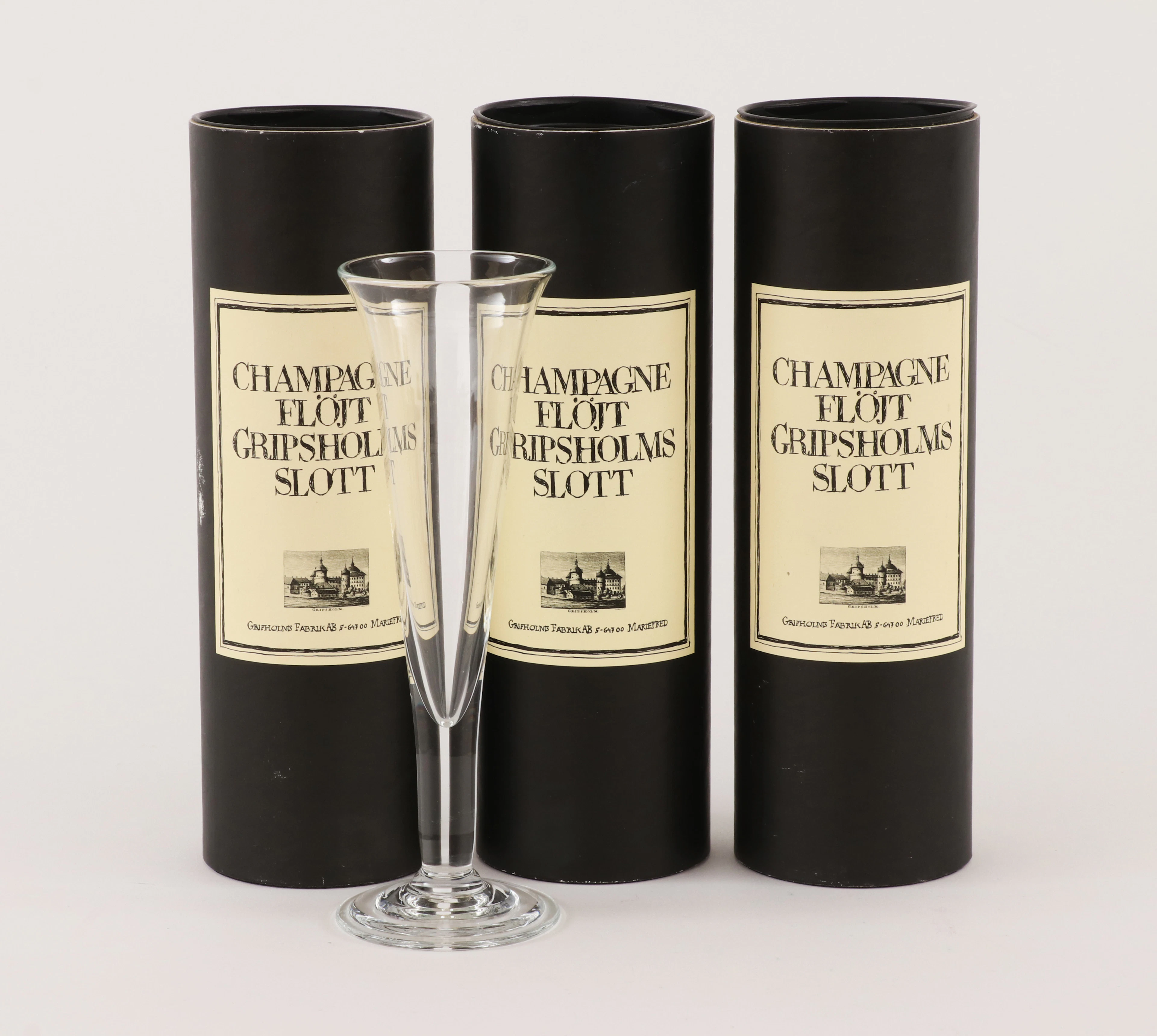 Champagneglas 4st, "Flöjt - Gripsholmsslott"