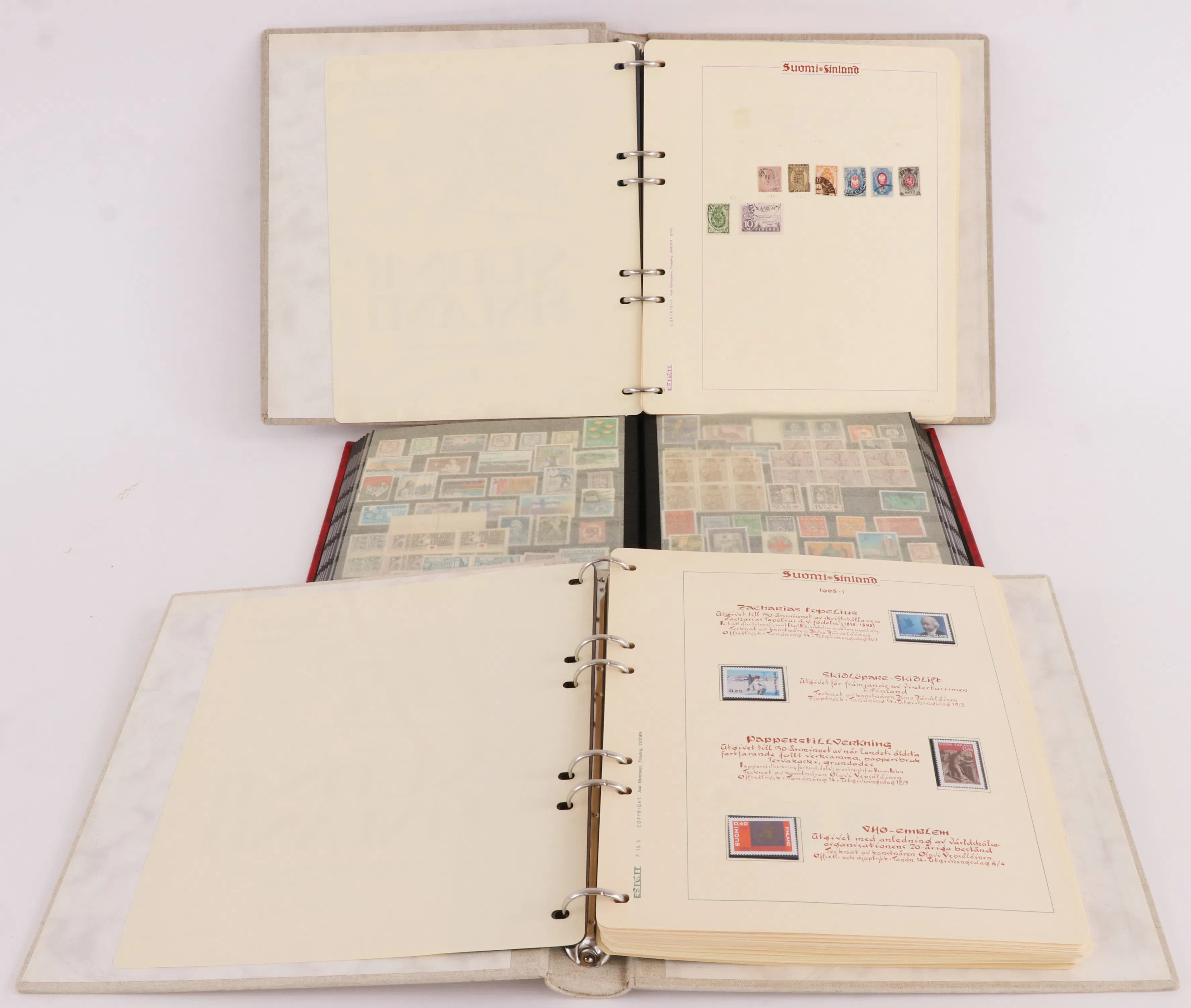 Album med finska frimärken 3st, bl.a. 1800-tal