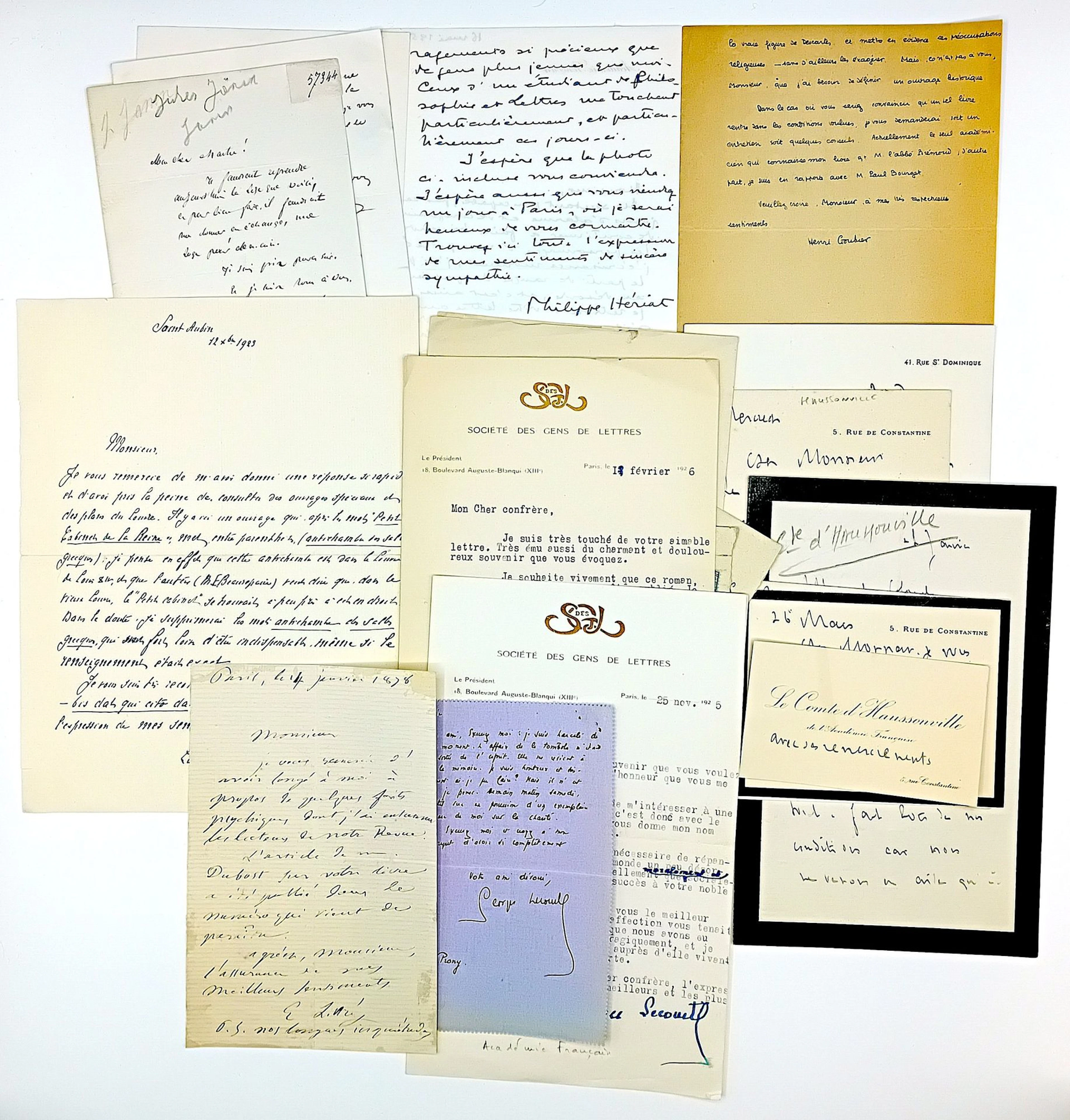 FRENCH ACADEMY (L to R). 22 items (L.A.S., LA.S., CVS), name - Lot 626