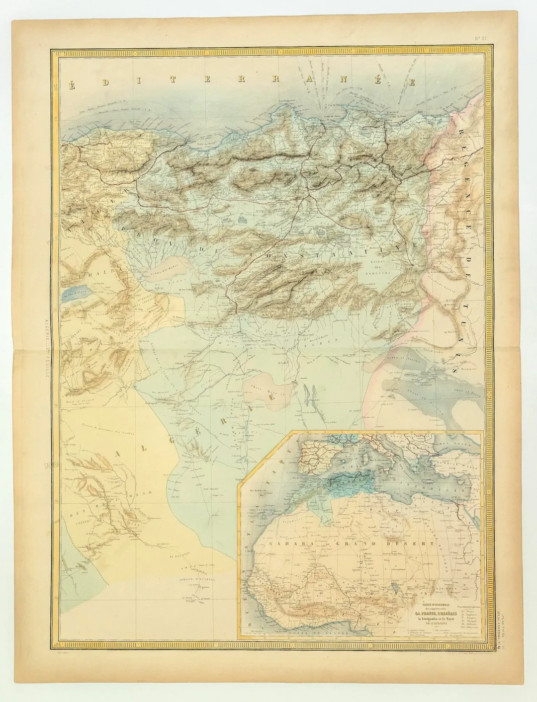 Map of ALGERIA. Province of CONSTANTINE, with cartouche: "Ca - Lot 631